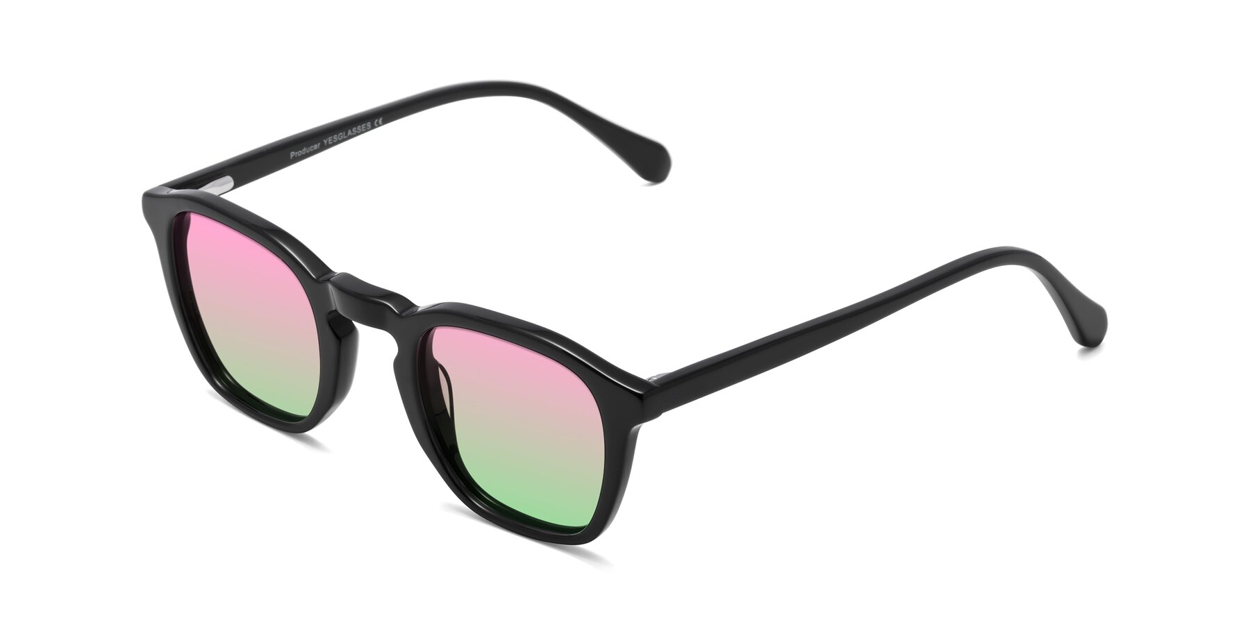 Angle of Producer in Black with Pink / Green Gradient Lenses