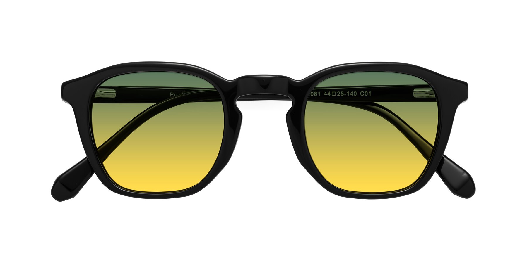 Folded Front of Producer in Black with Green / Yellow Gradient Lenses