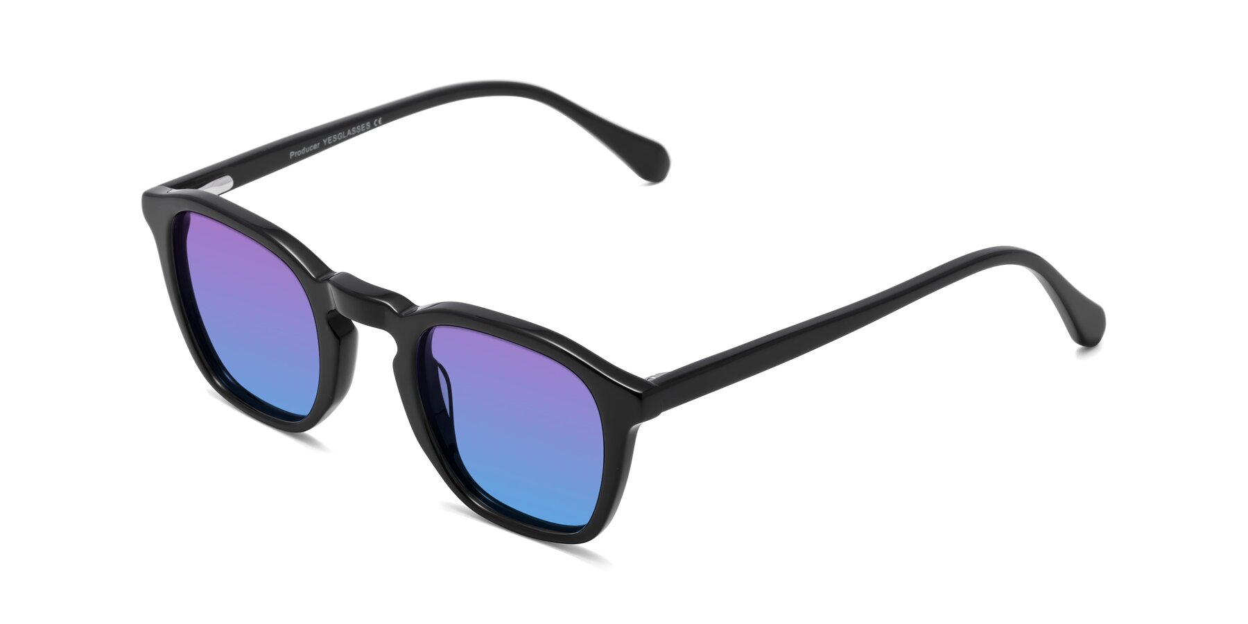 Angle of Producer in Black with Purple / Blue Gradient Lenses