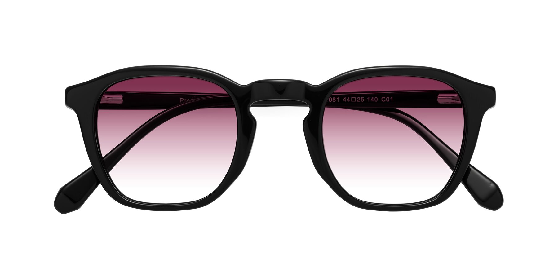 Folded Front of Producer in Black with Wine Gradient Lenses