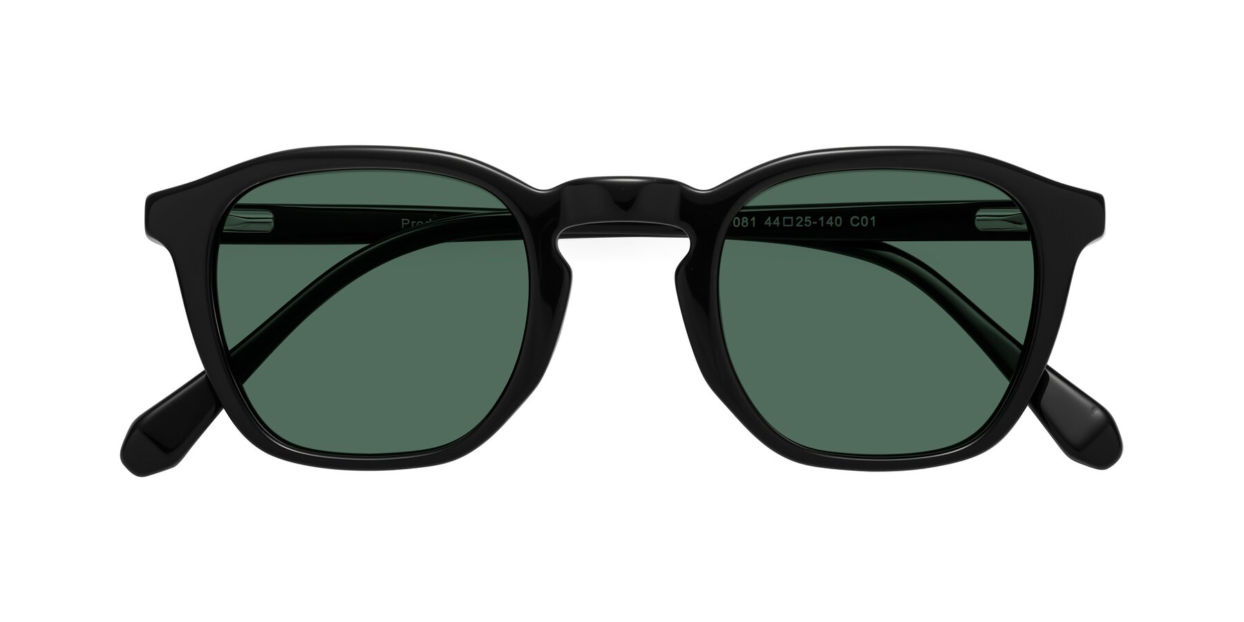 Folded Front of Producer in Black with Green Polarized Lenses