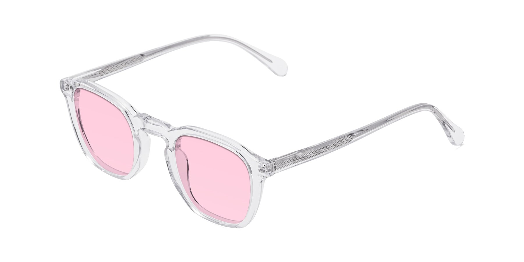 Angle of Producer in Clear with Light Pink Tinted Lenses