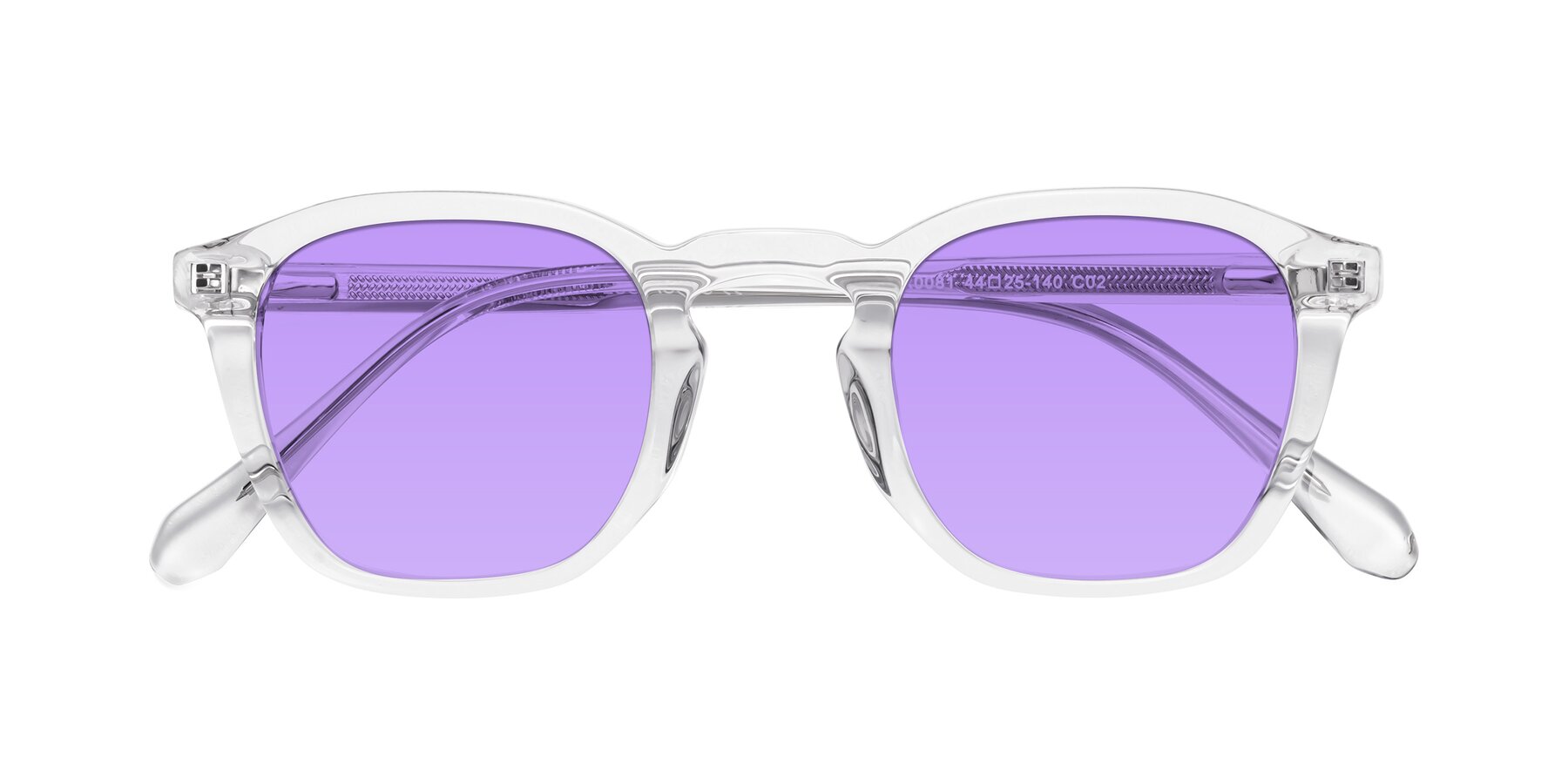 Folded Front of Producer in Clear with Medium Purple Tinted Lenses
