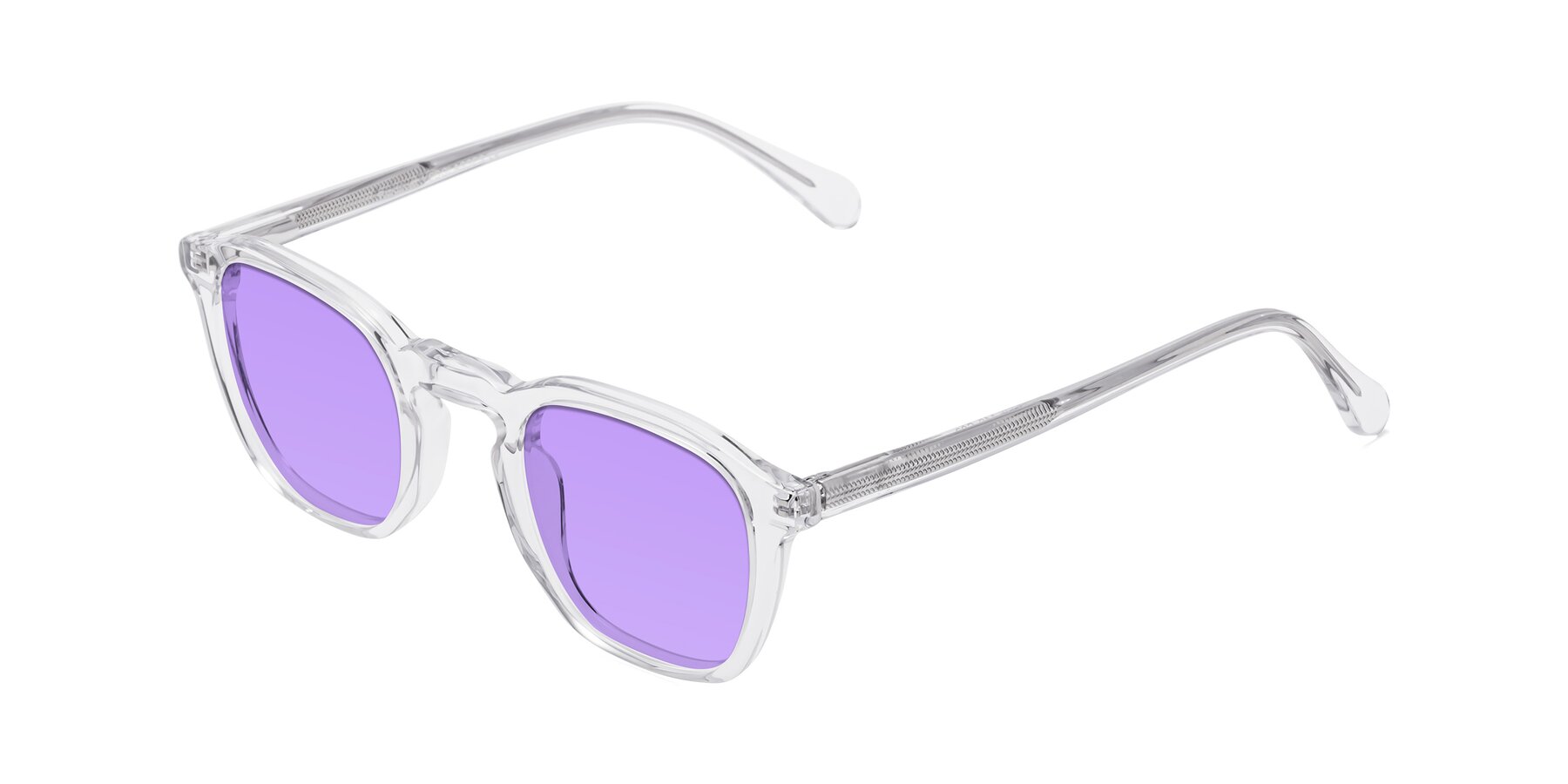 Angle of Producer in Clear with Medium Purple Tinted Lenses