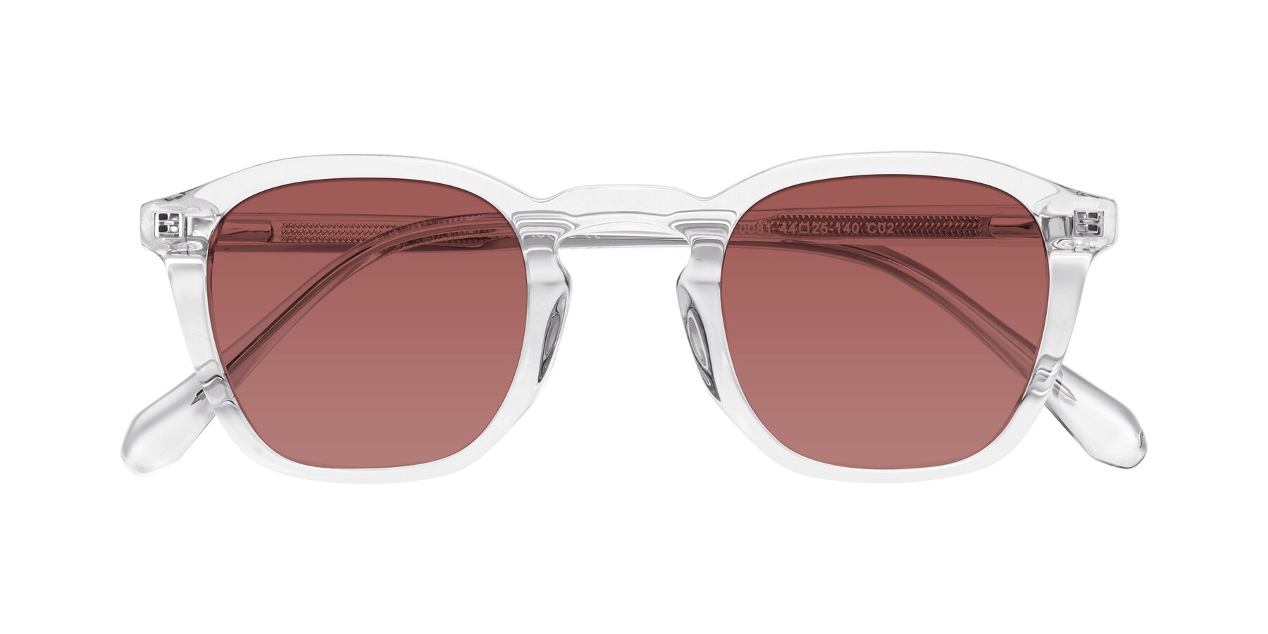 Folded Front of Producer in Clear with Garnet Tinted Lenses