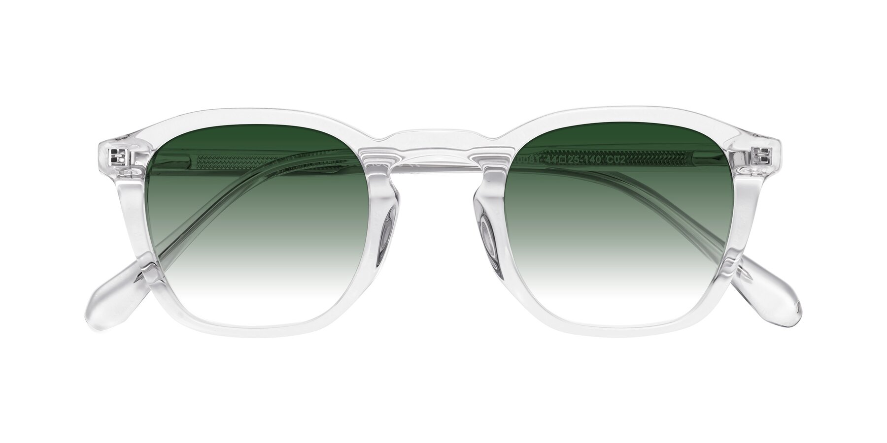 Folded Front of Producer in Clear with Green Gradient Lenses