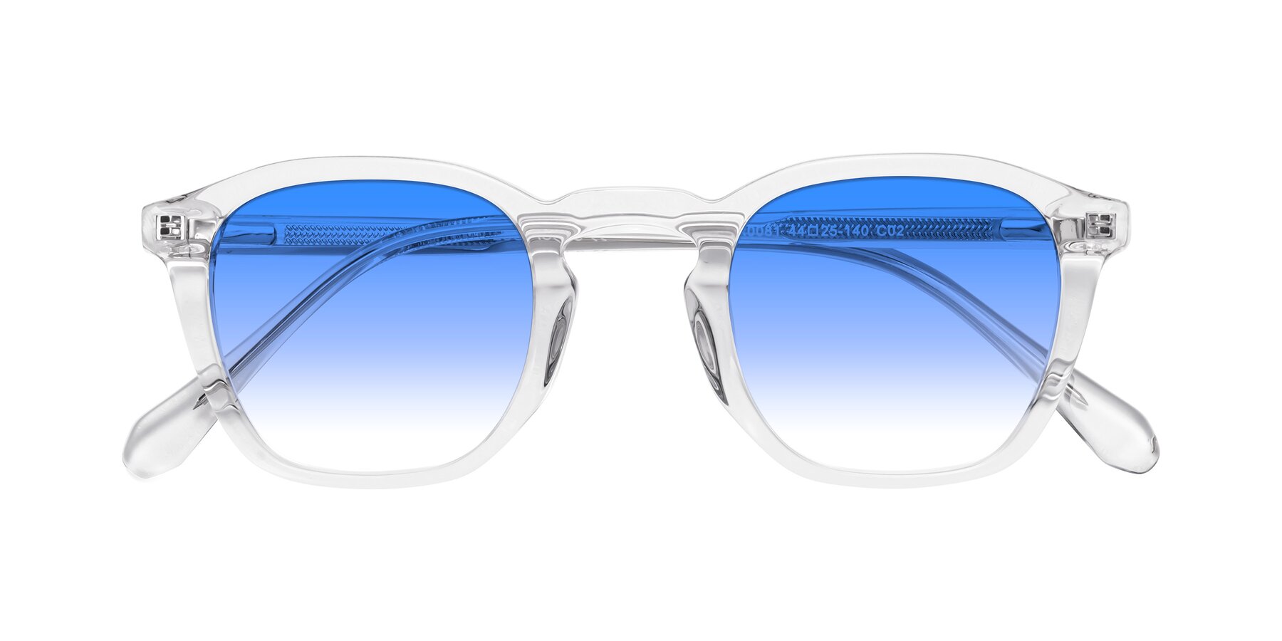Folded Front of Producer in Clear with Blue Gradient Lenses