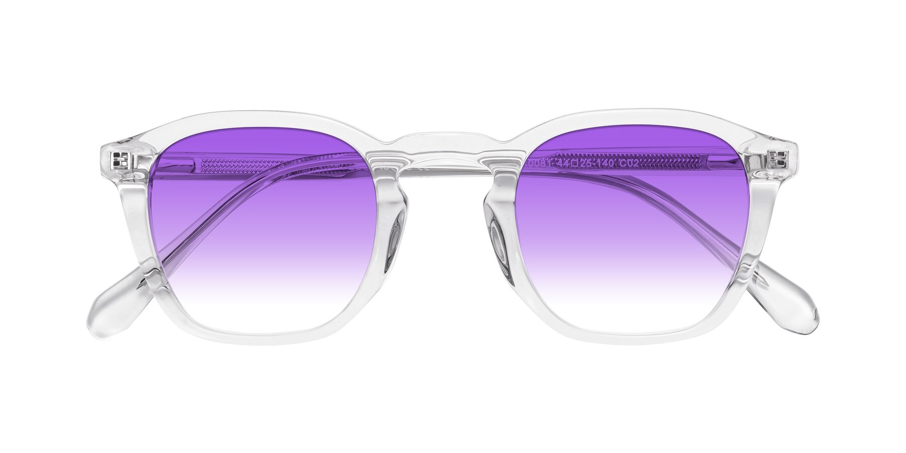Folded Front of Producer in Clear with Purple Gradient Lenses