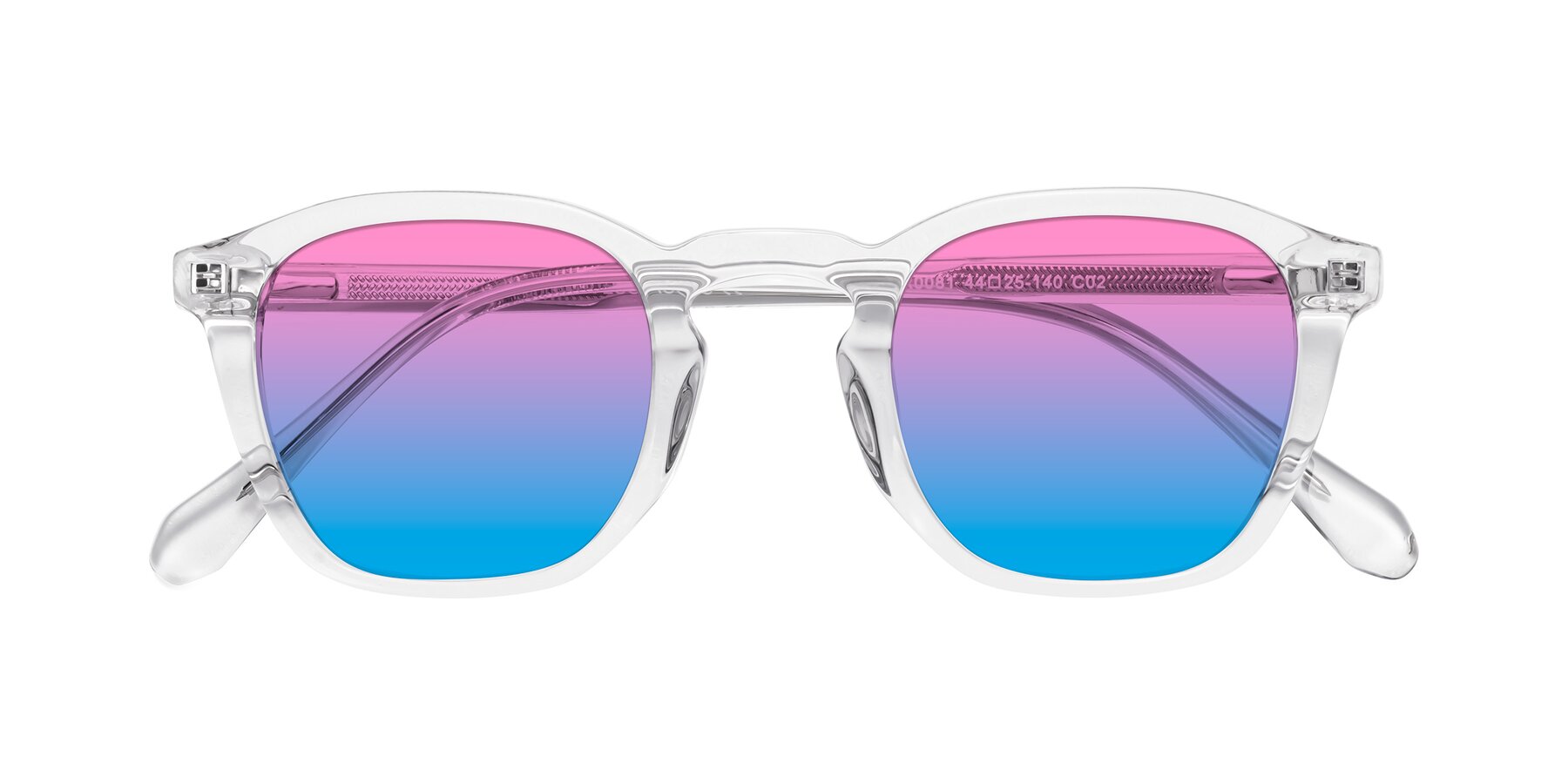 Folded Front of Producer in Clear with Pink / Blue Gradient Lenses