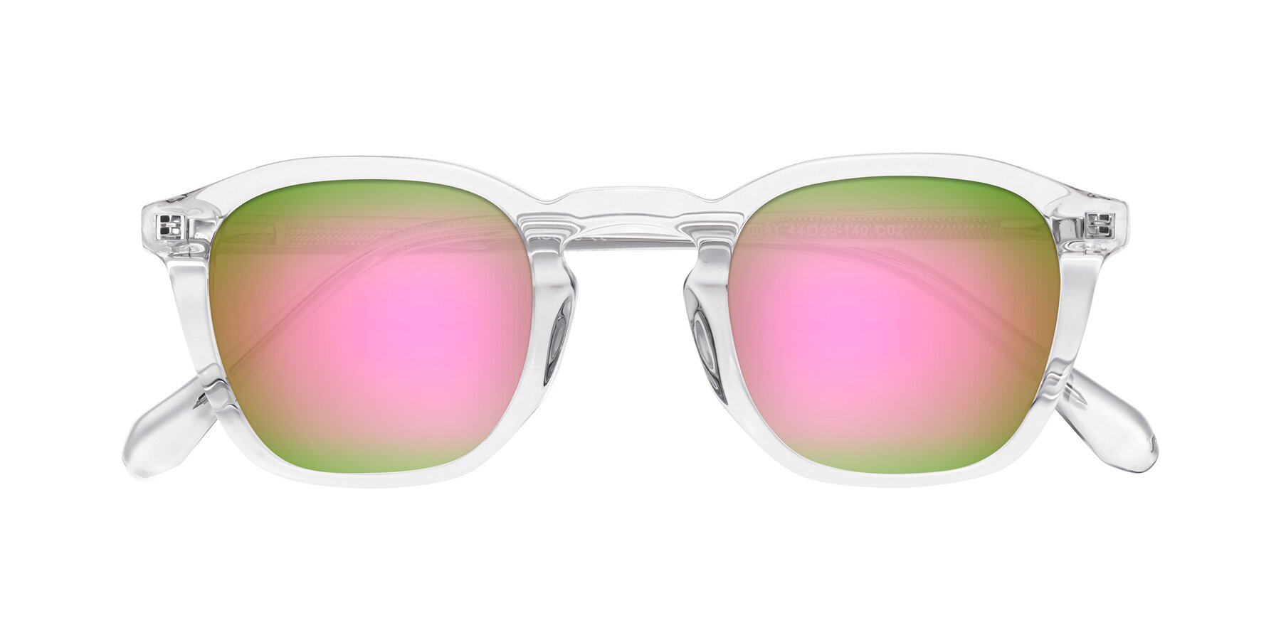 Folded Front of Producer in Clear with Pink Mirrored Lenses