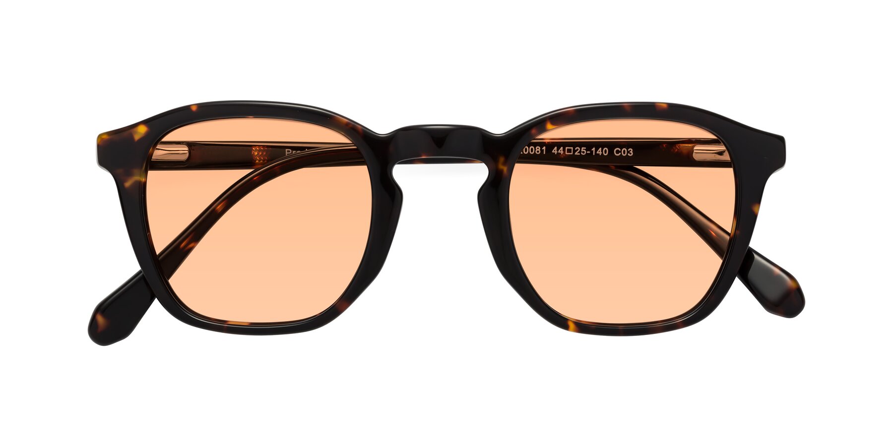 Folded Front of Producer in Tortoise with Light Orange Tinted Lenses