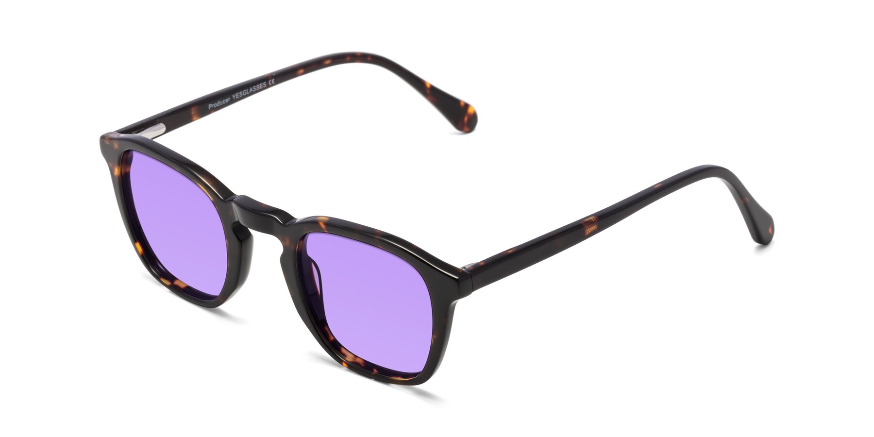 Angle of Producer in Tortoise with Medium Purple Tinted Lenses