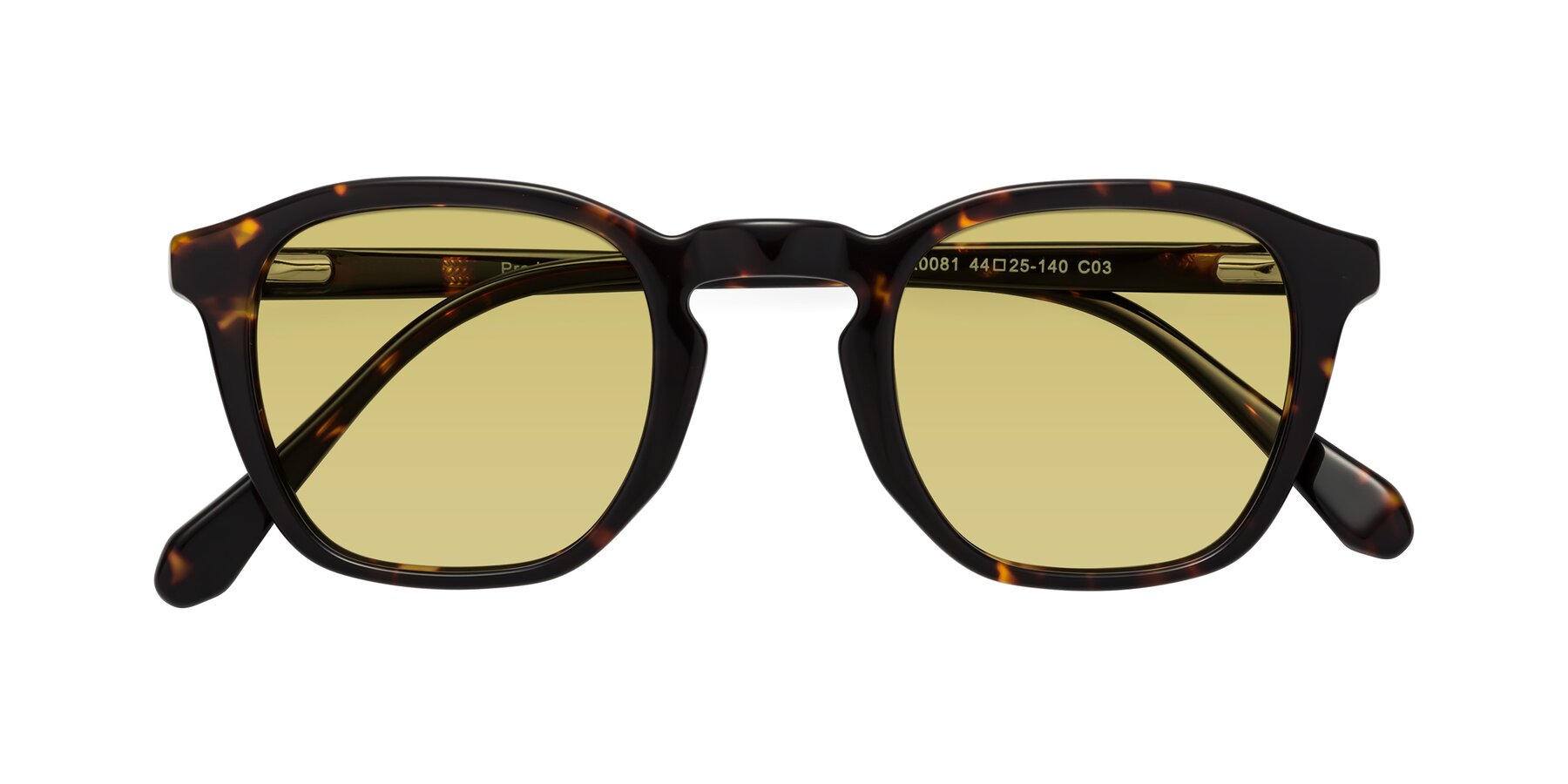 Folded Front of Producer in Tortoise with Medium Champagne Tinted Lenses