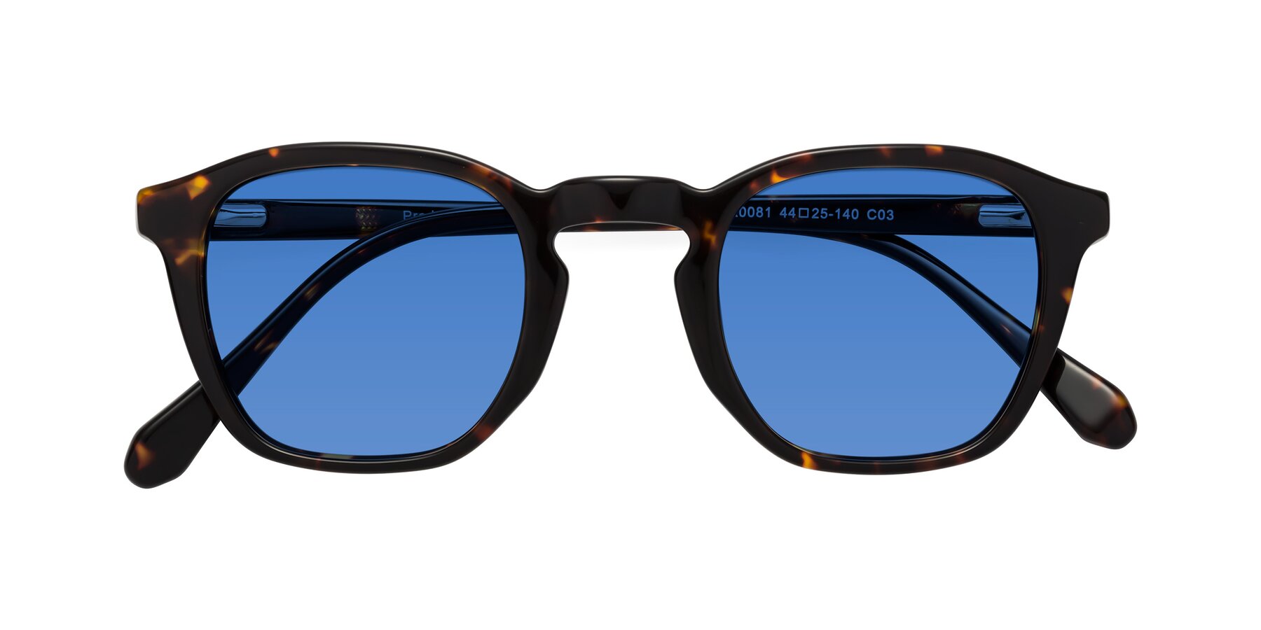 Folded Front of Producer in Tortoise with Blue Tinted Lenses