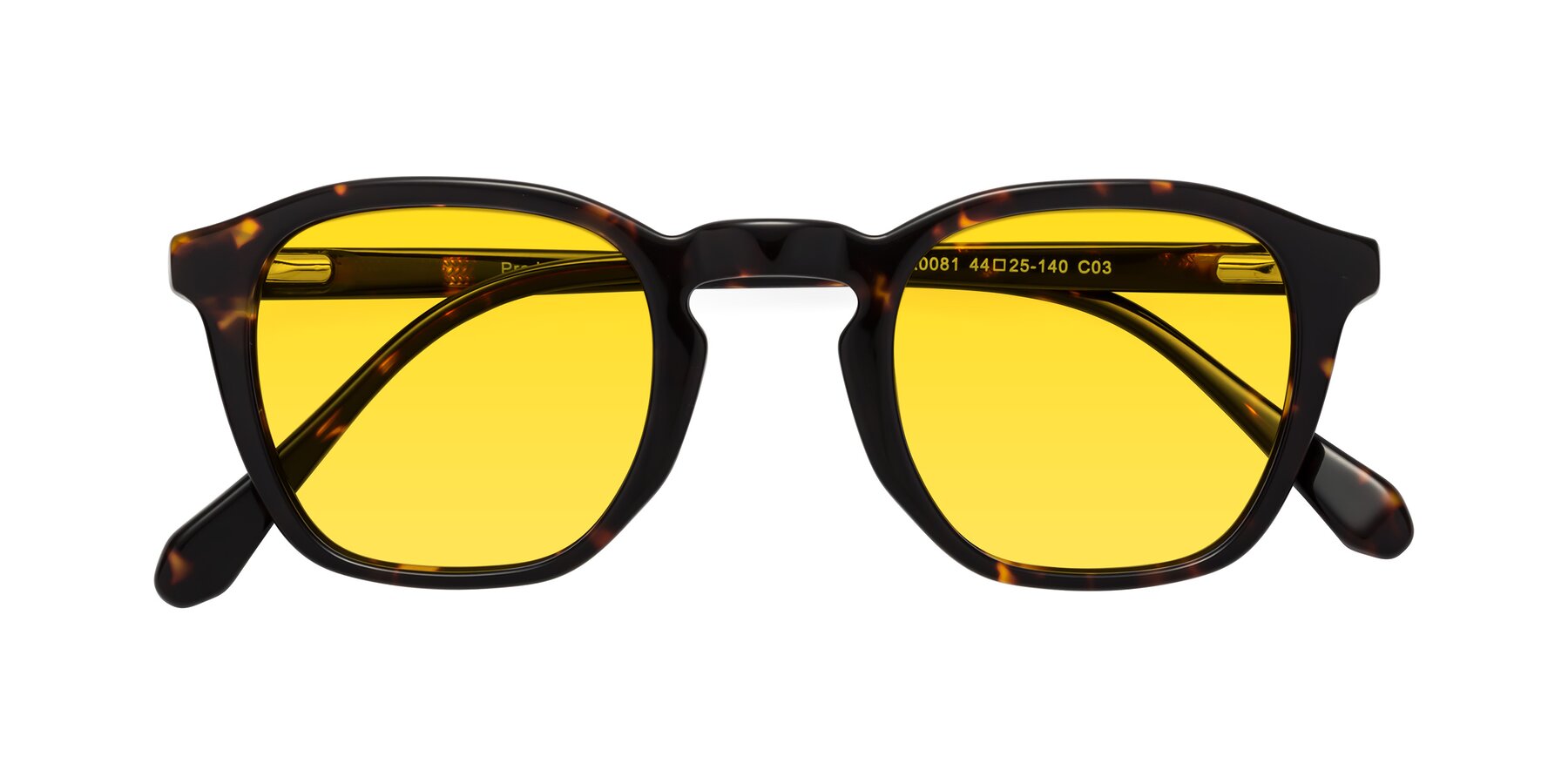 Folded Front of Producer in Tortoise with Yellow Tinted Lenses
