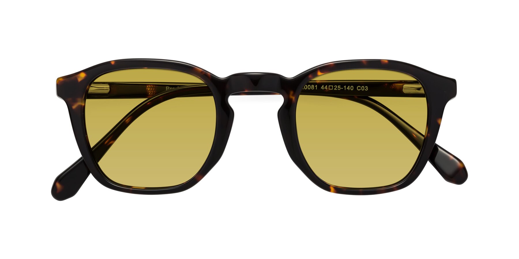 Folded Front of Producer in Tortoise with Champagne Tinted Lenses