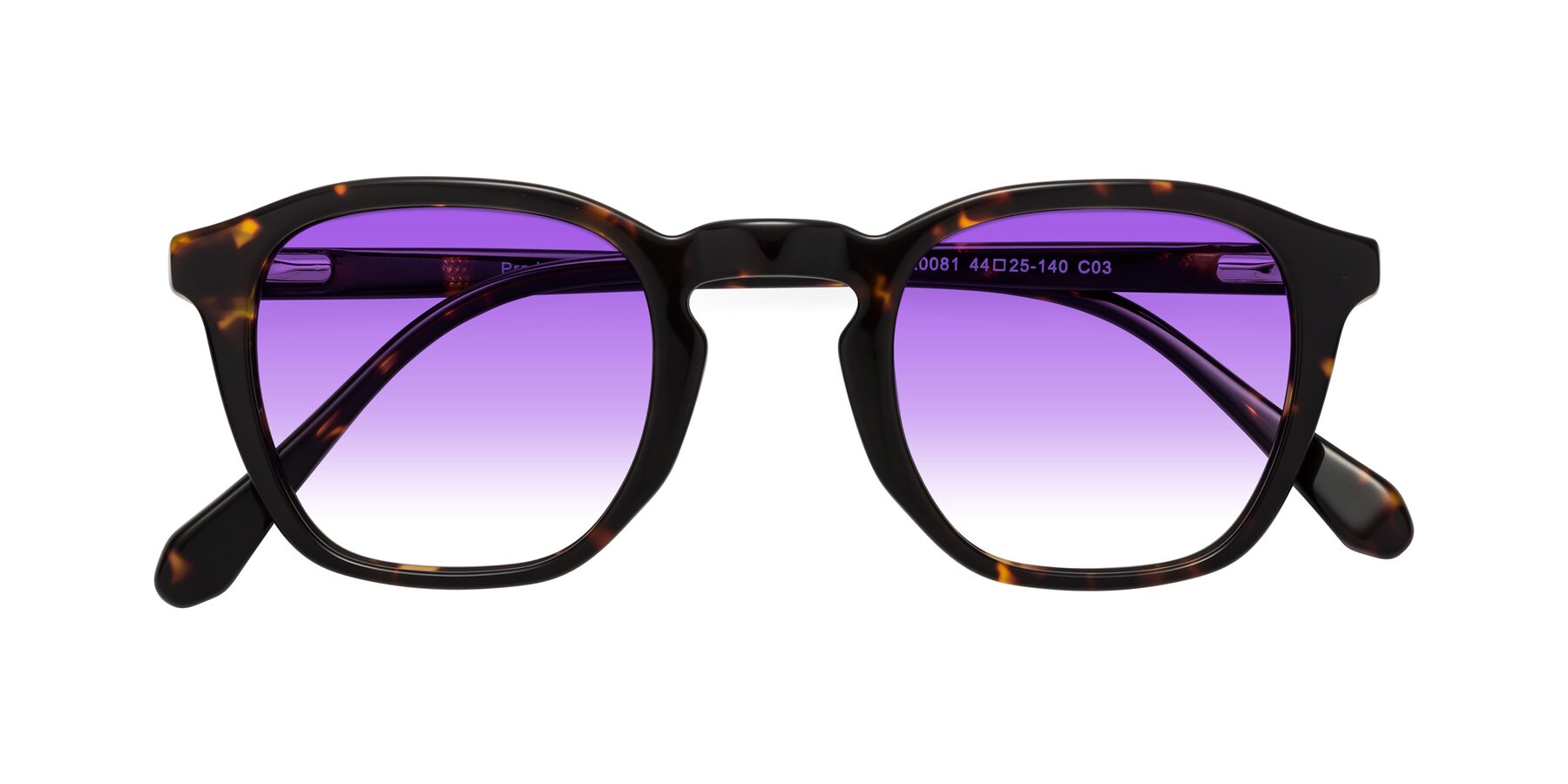 Folded Front of Producer in Tortoise with Purple Gradient Lenses