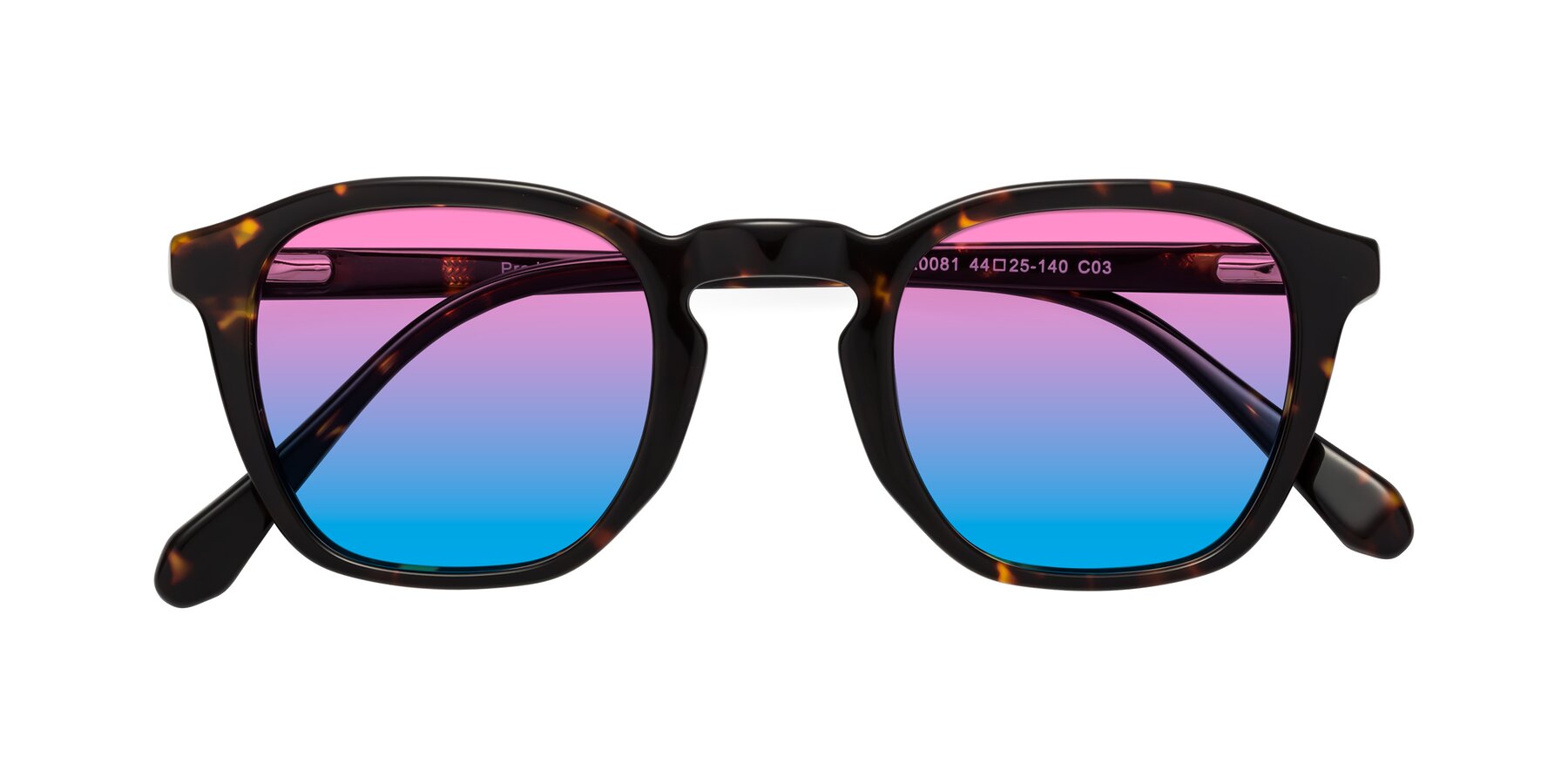 Folded Front of Producer in Tortoise with Pink / Blue Gradient Lenses