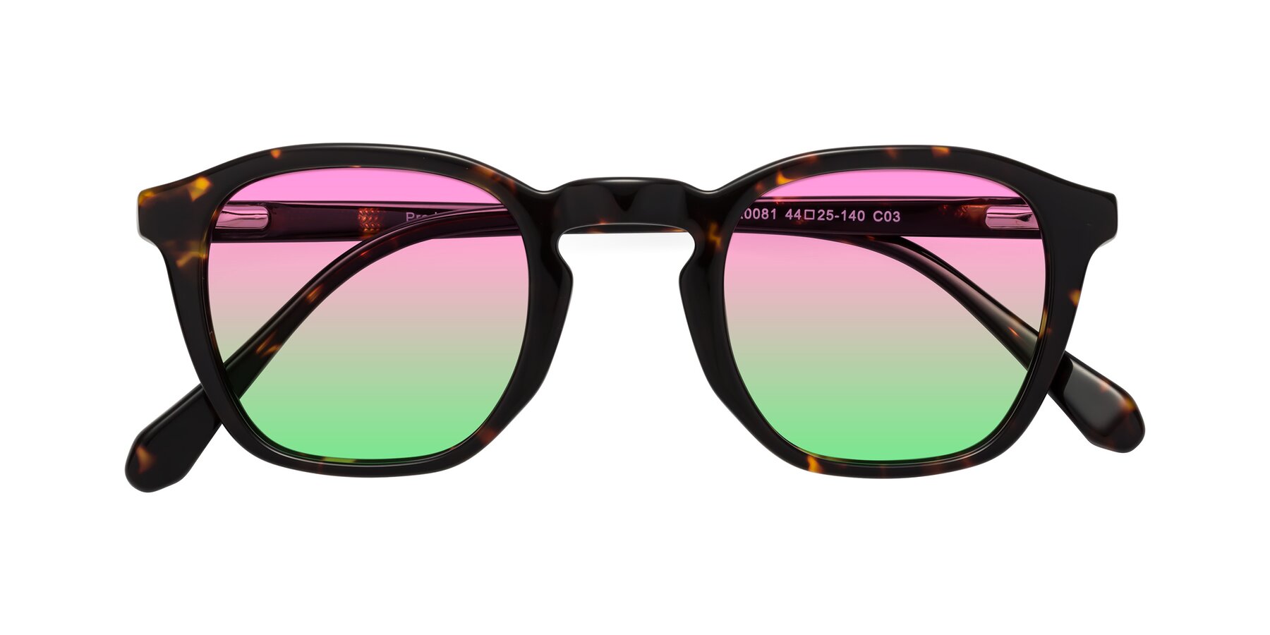Folded Front of Producer in Tortoise with Pink / Green Gradient Lenses