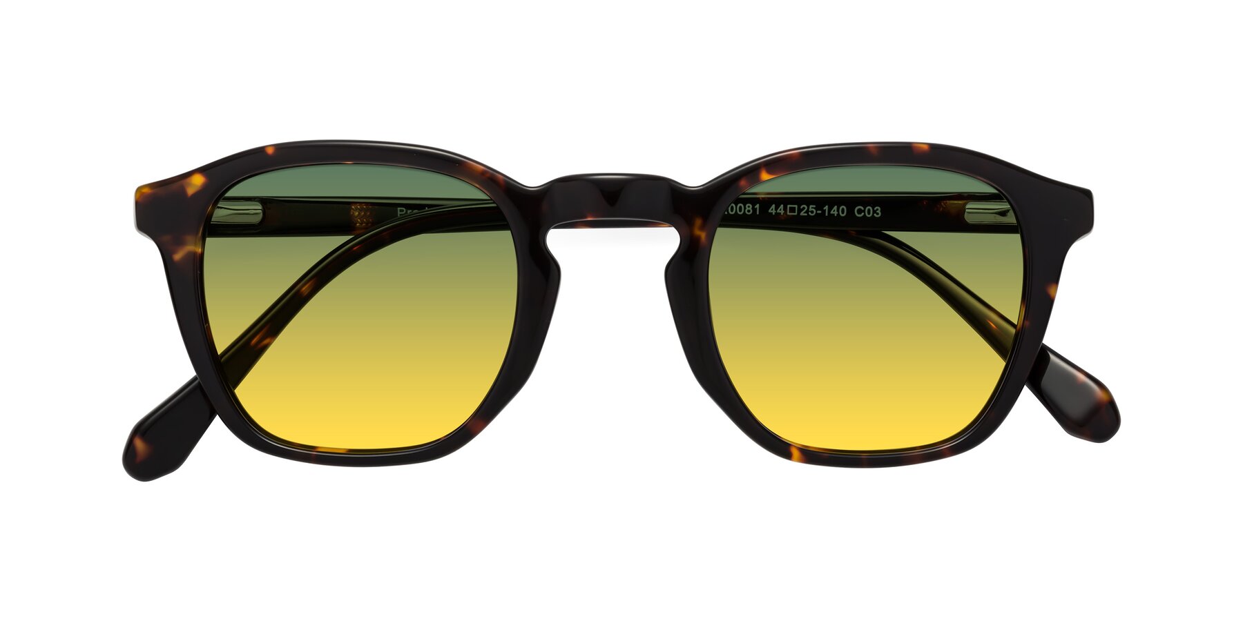 Folded Front of Producer in Tortoise with Green / Yellow Gradient Lenses