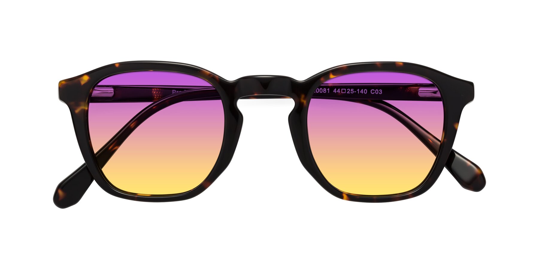 Folded Front of Producer in Tortoise with Purple / Yellow Gradient Lenses