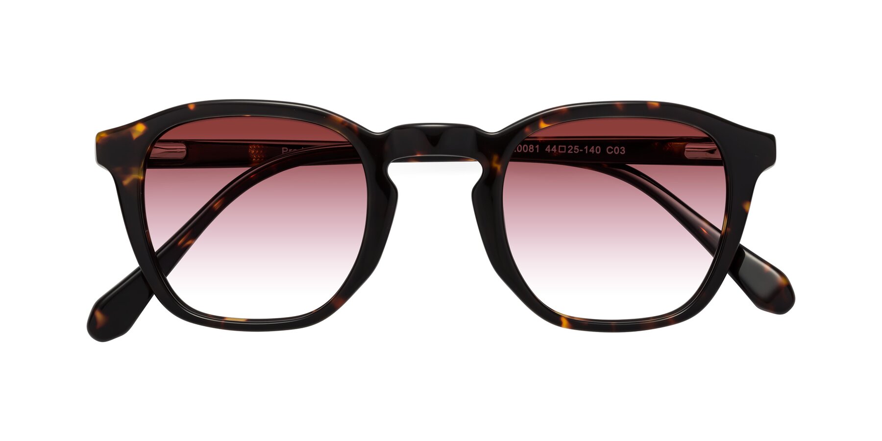 Folded Front of Producer in Tortoise with Garnet Gradient Lenses