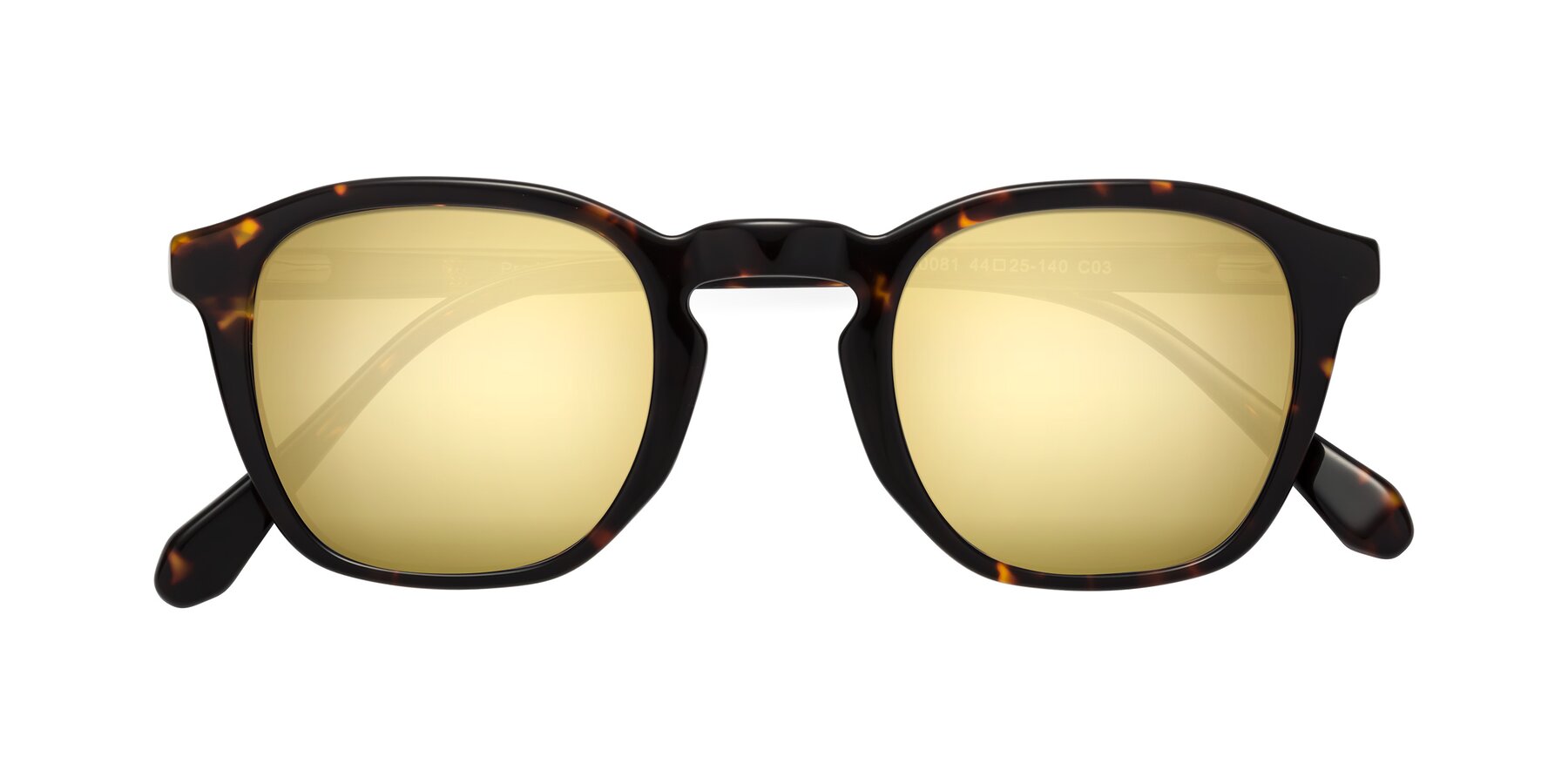 Folded Front of Producer in Tortoise with Gold Mirrored Lenses