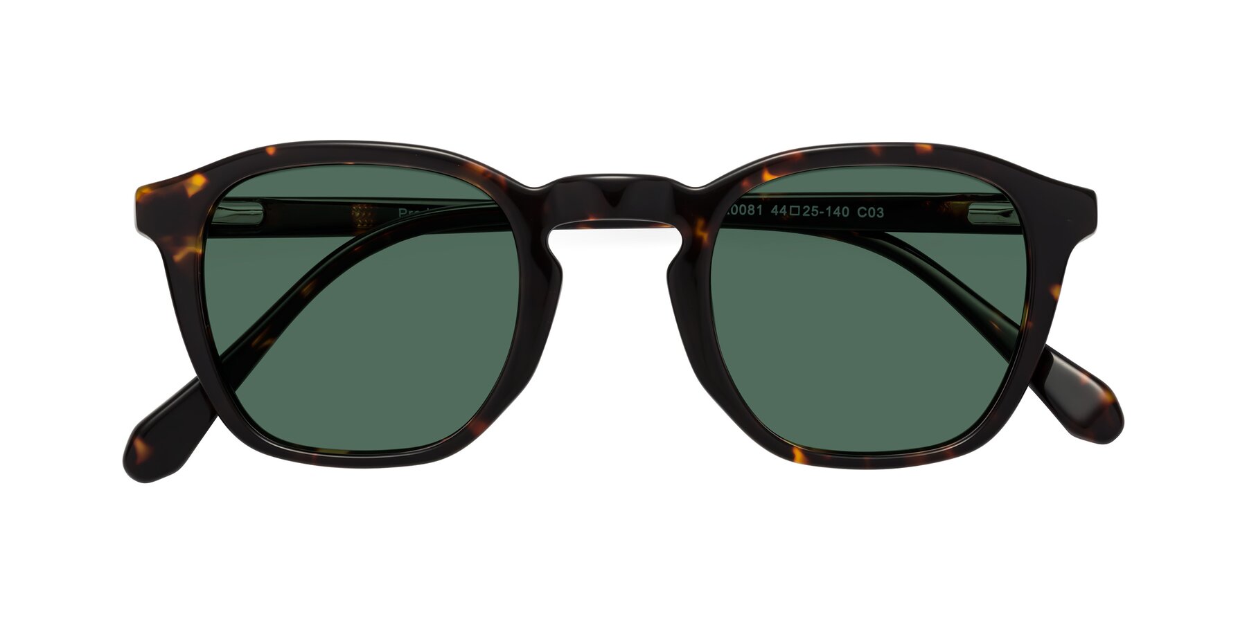 Folded Front of Producer in Tortoise with Green Polarized Lenses