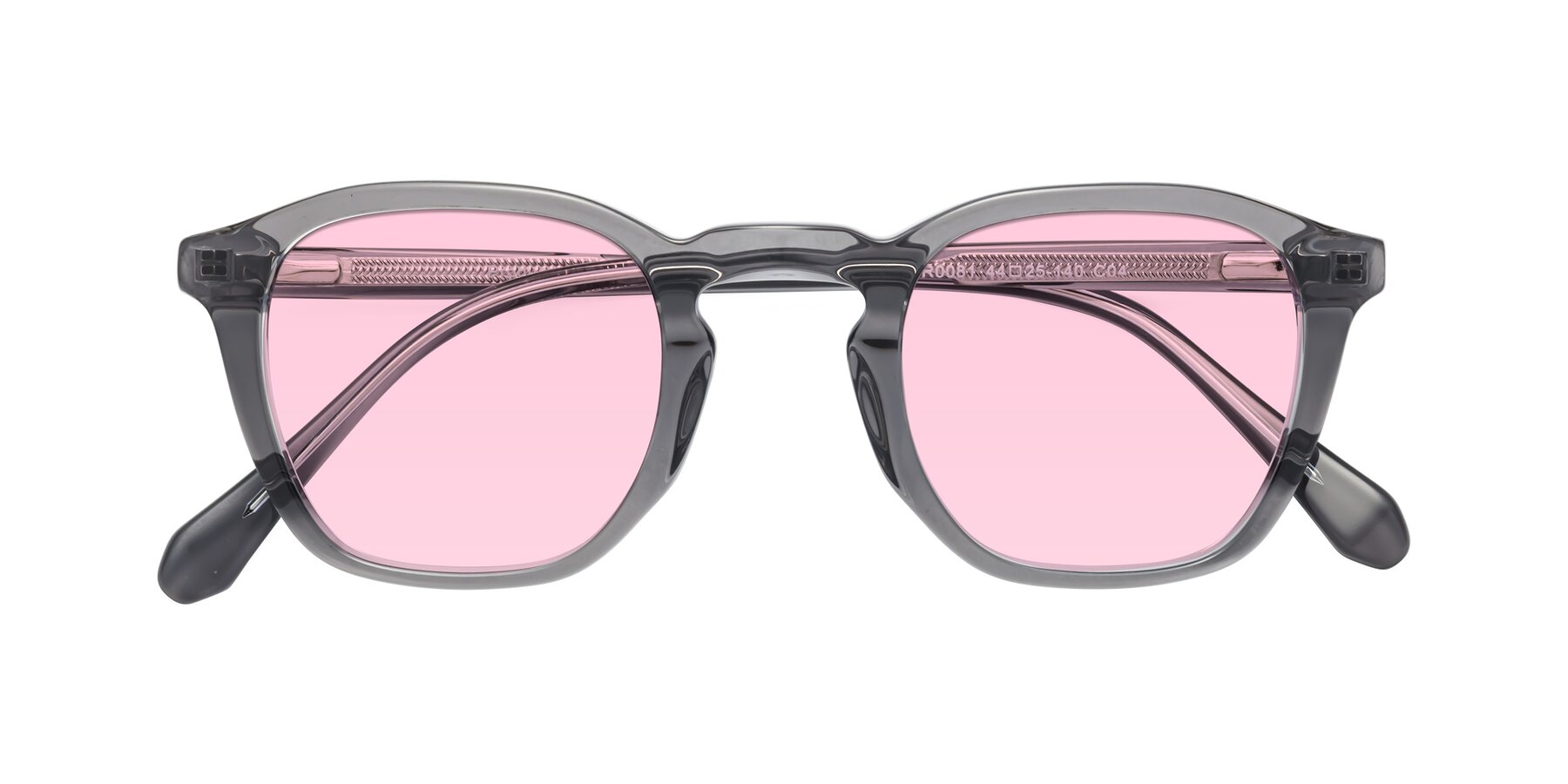 Folded Front of Producer in Transparent Gray with Light Pink Tinted Lenses