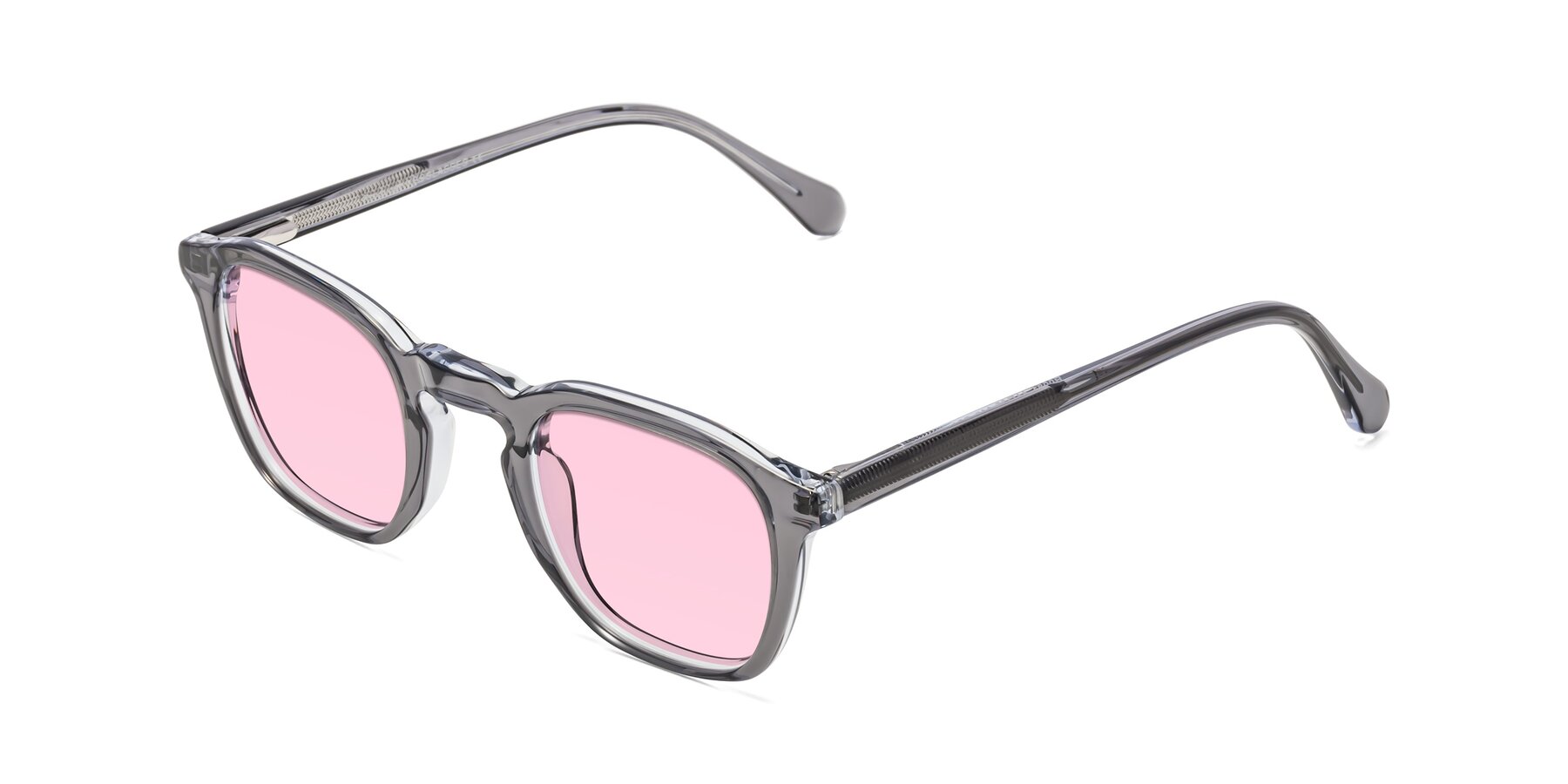 Angle of Producer in Transparent Gray with Light Pink Tinted Lenses