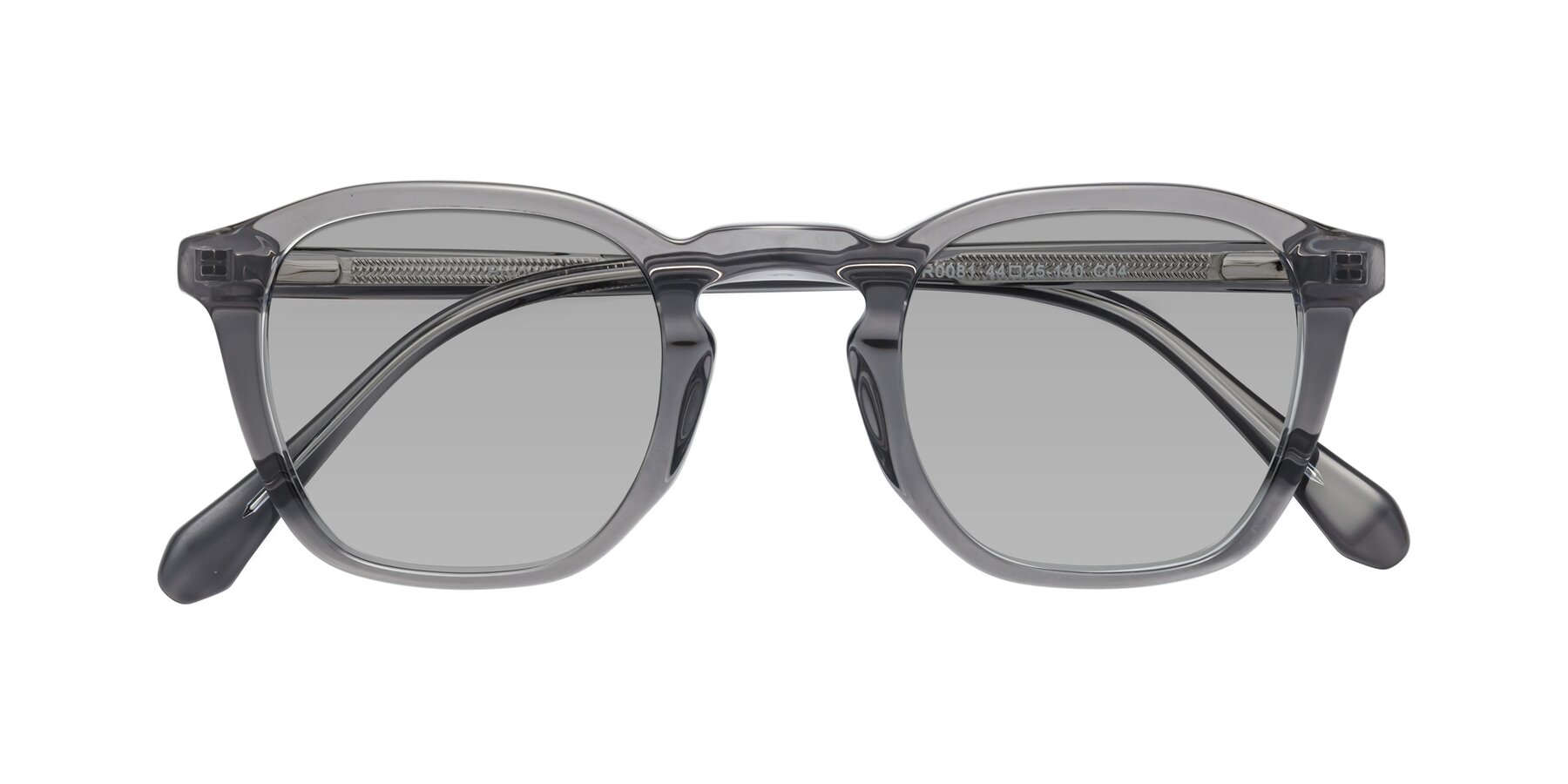 Folded Front of Producer in Transparent Gray with Light Gray Tinted Lenses