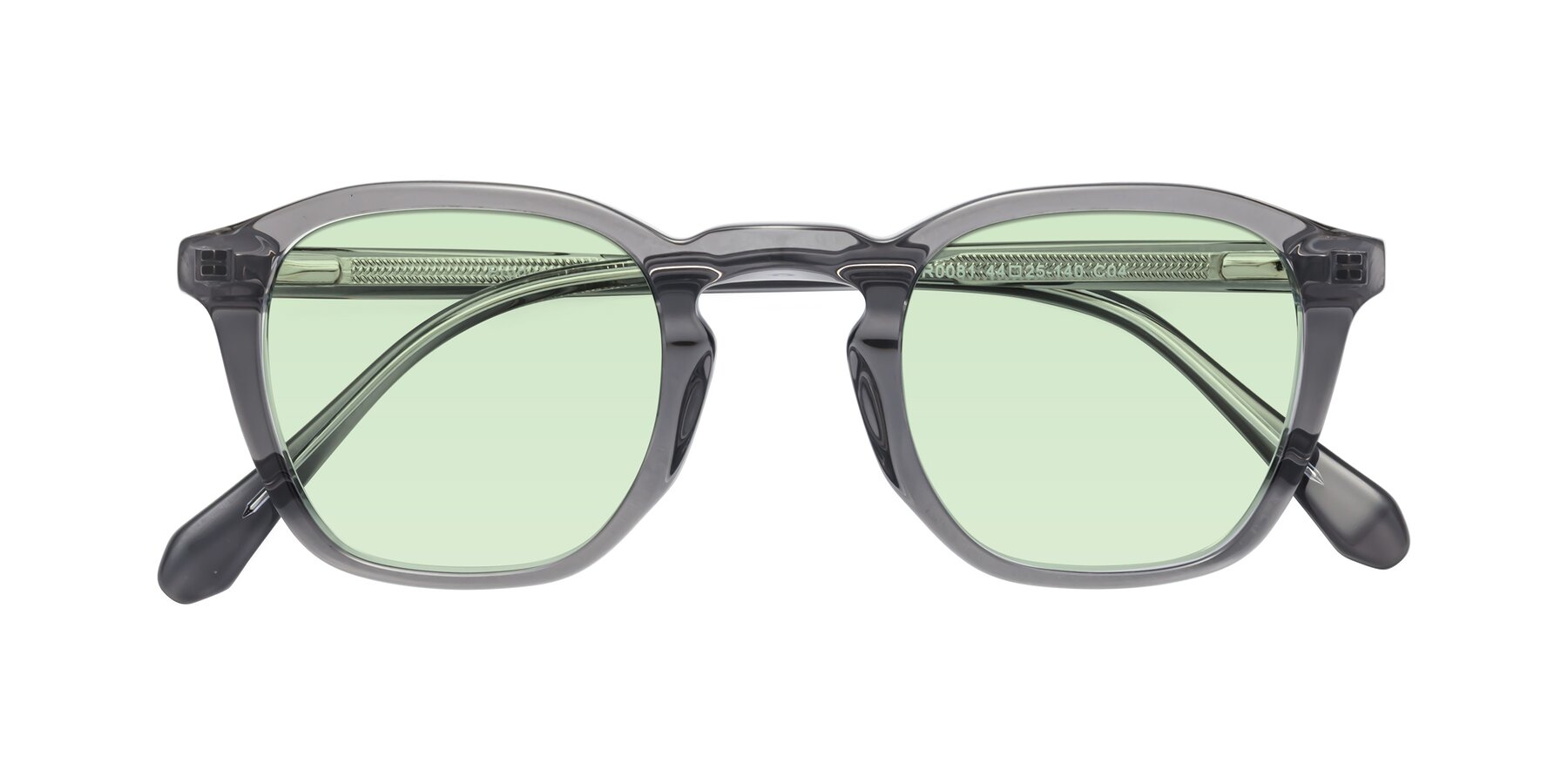 Folded Front of Producer in Transparent Gray with Light Green Tinted Lenses