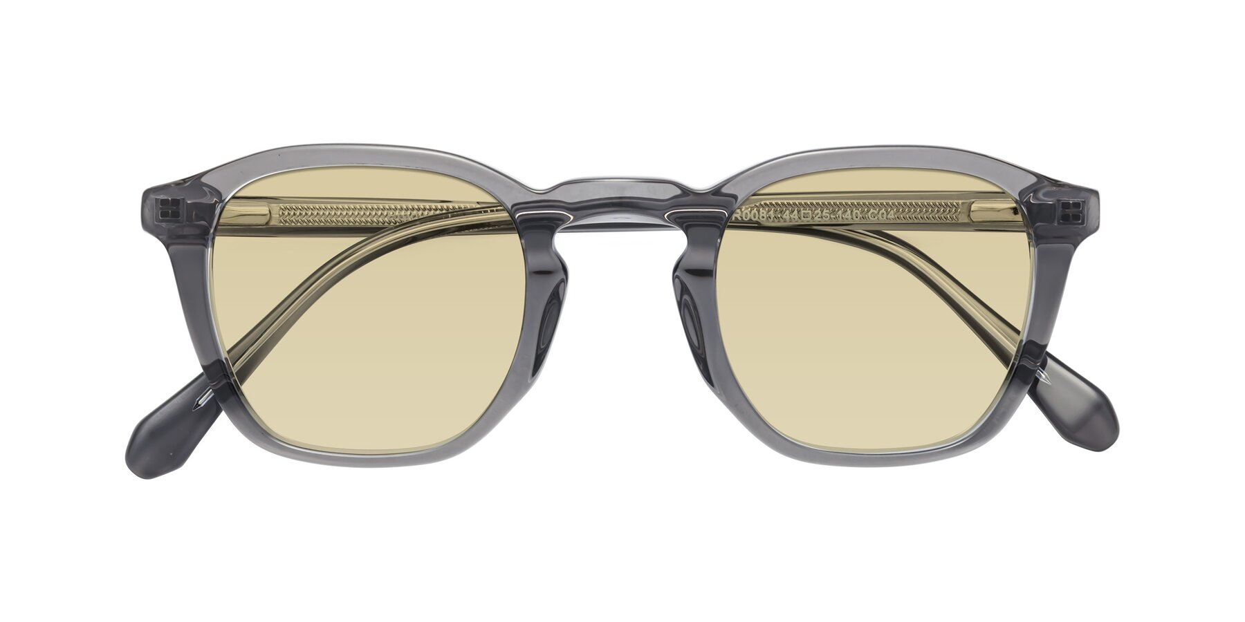 Folded Front of Producer in Transparent Gray with Light Champagne Tinted Lenses