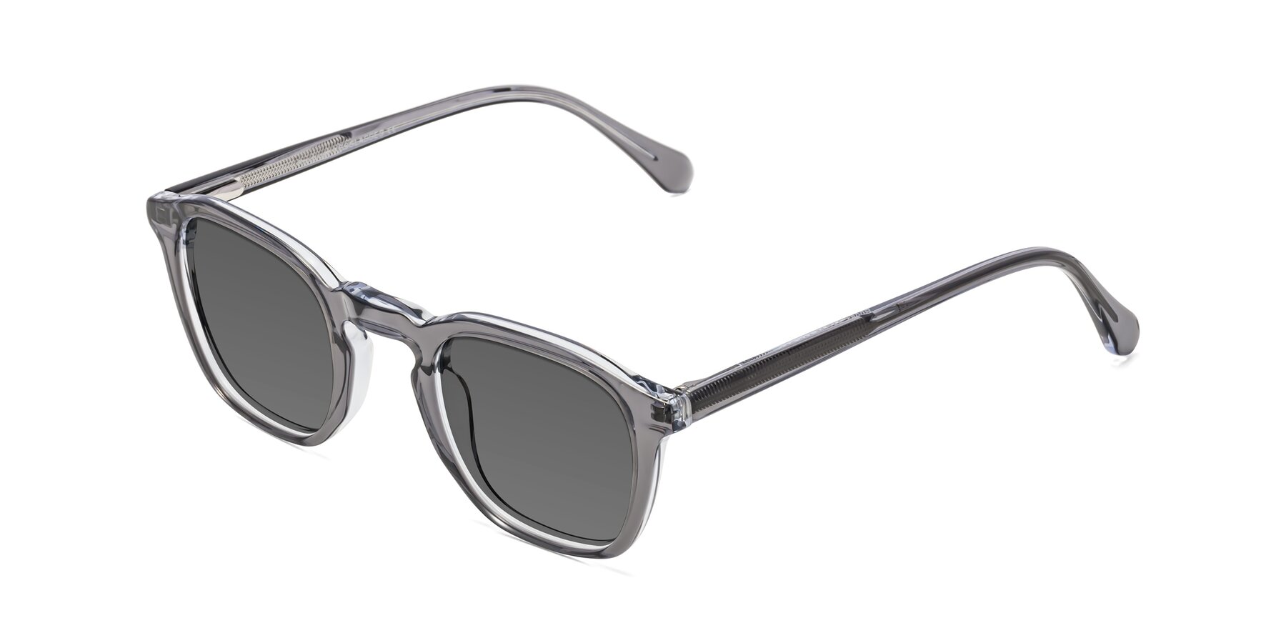 Angle of Producer in Transparent Gray with Medium Gray Tinted Lenses