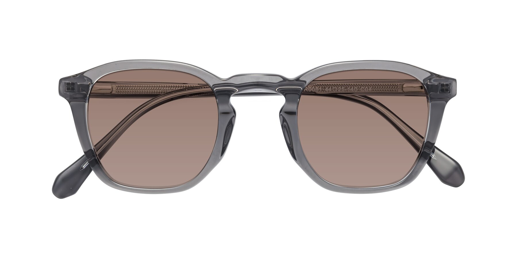 Folded Front of Producer in Transparent Gray with Medium Brown Tinted Lenses