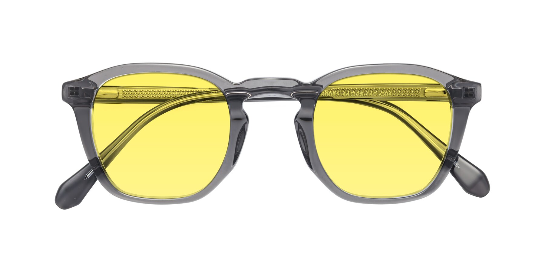 Folded Front of Producer in Transparent Gray with Medium Yellow Tinted Lenses
