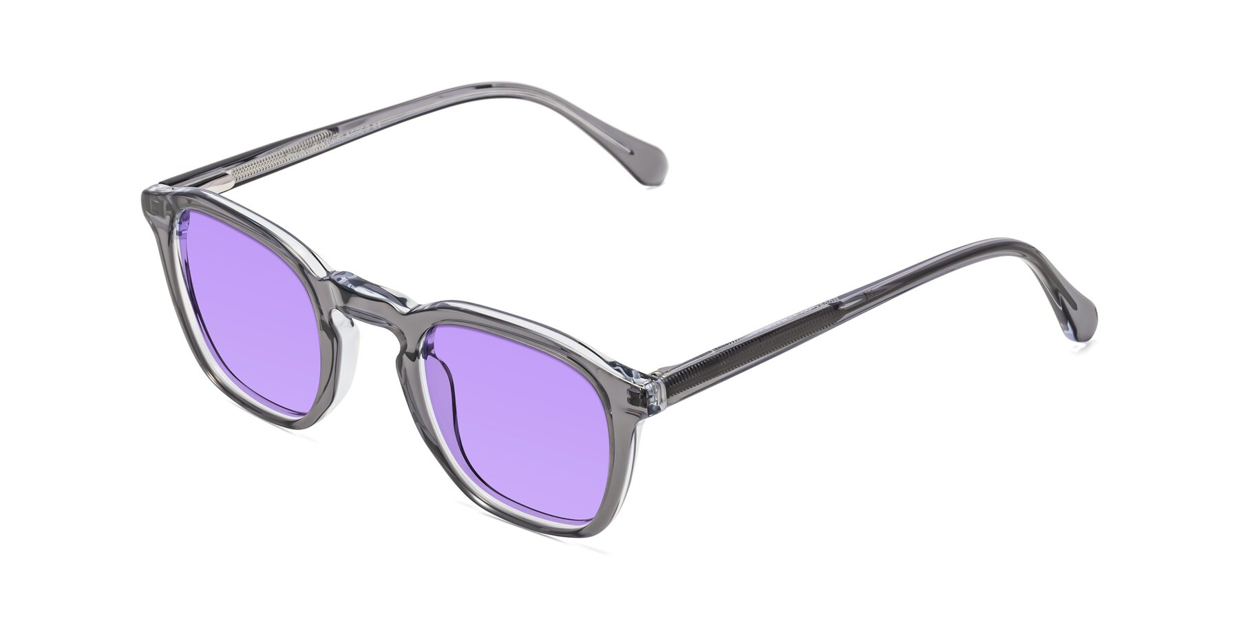 Angle of Producer in Transparent Gray with Medium Purple Tinted Lenses