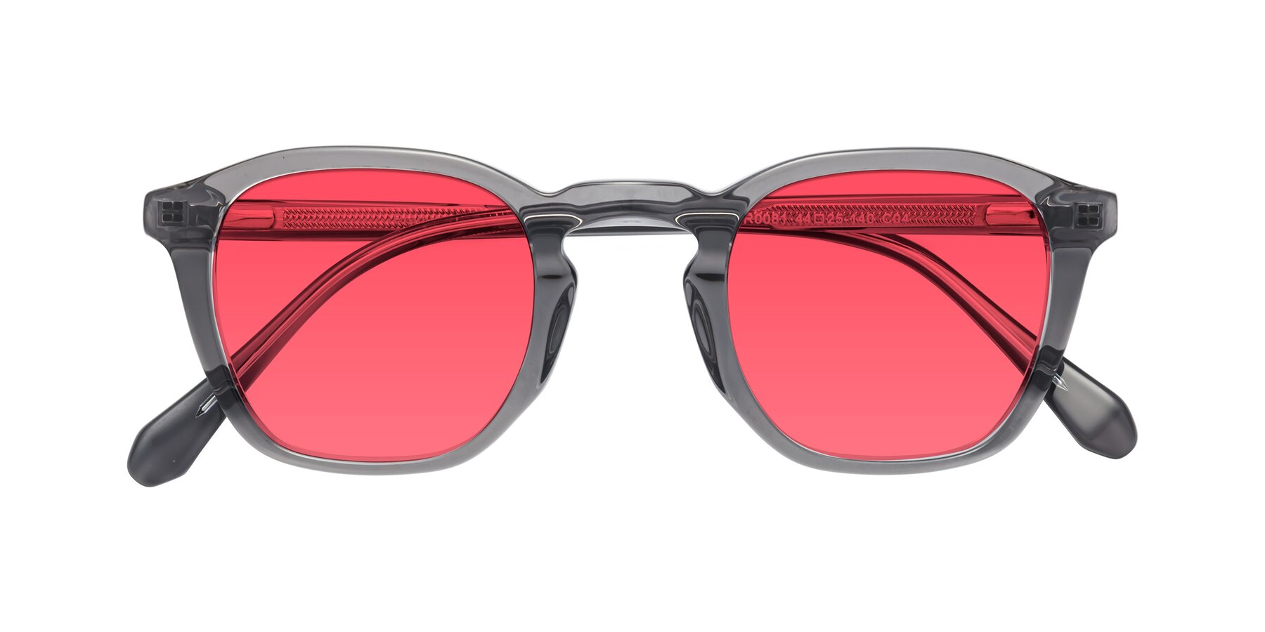 Folded Front of Producer in Transparent Gray with Red Tinted Lenses