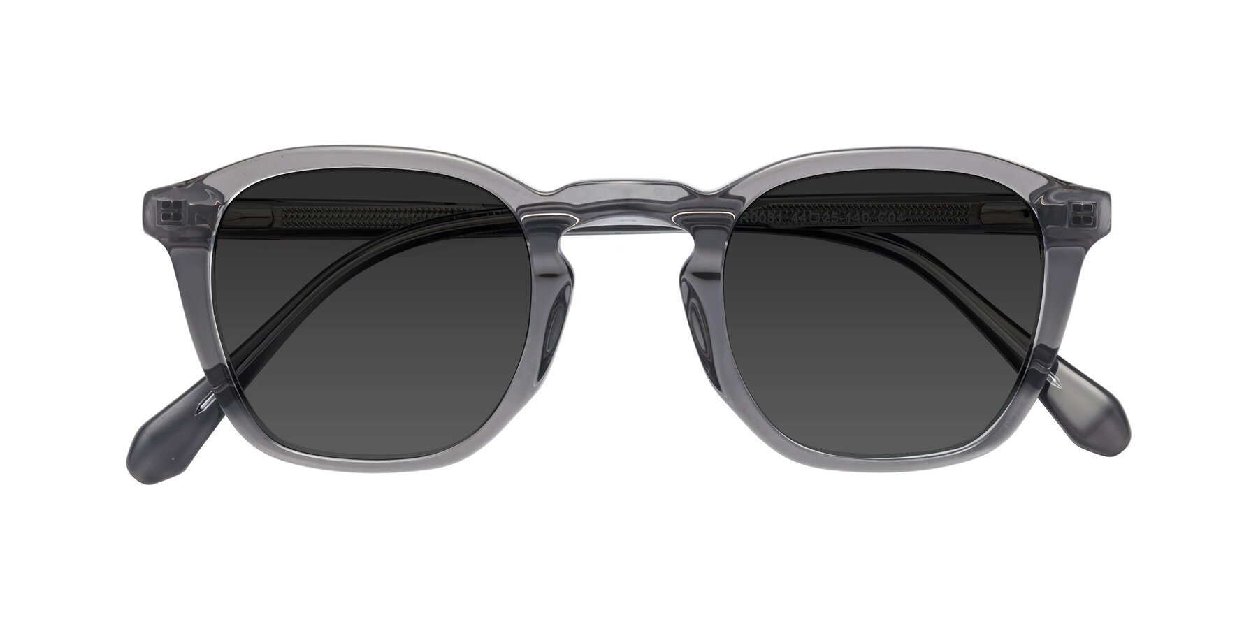 Folded Front of Producer in Transparent Gray with Gray Tinted Lenses