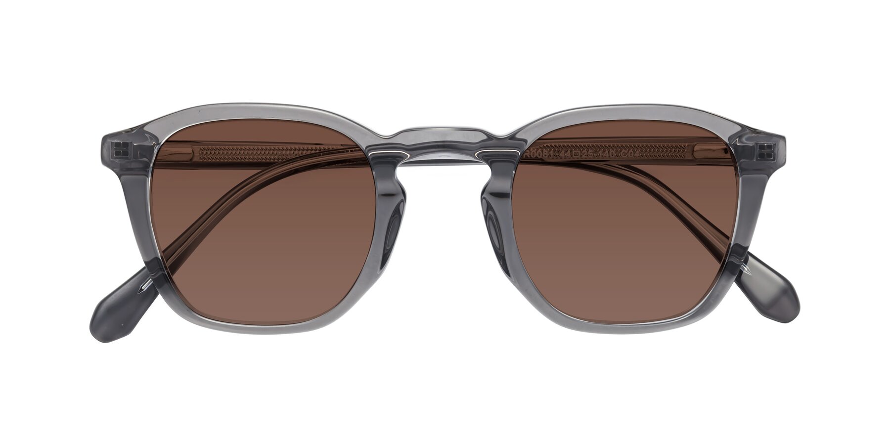 Folded Front of Producer in Transparent Gray with Brown Tinted Lenses