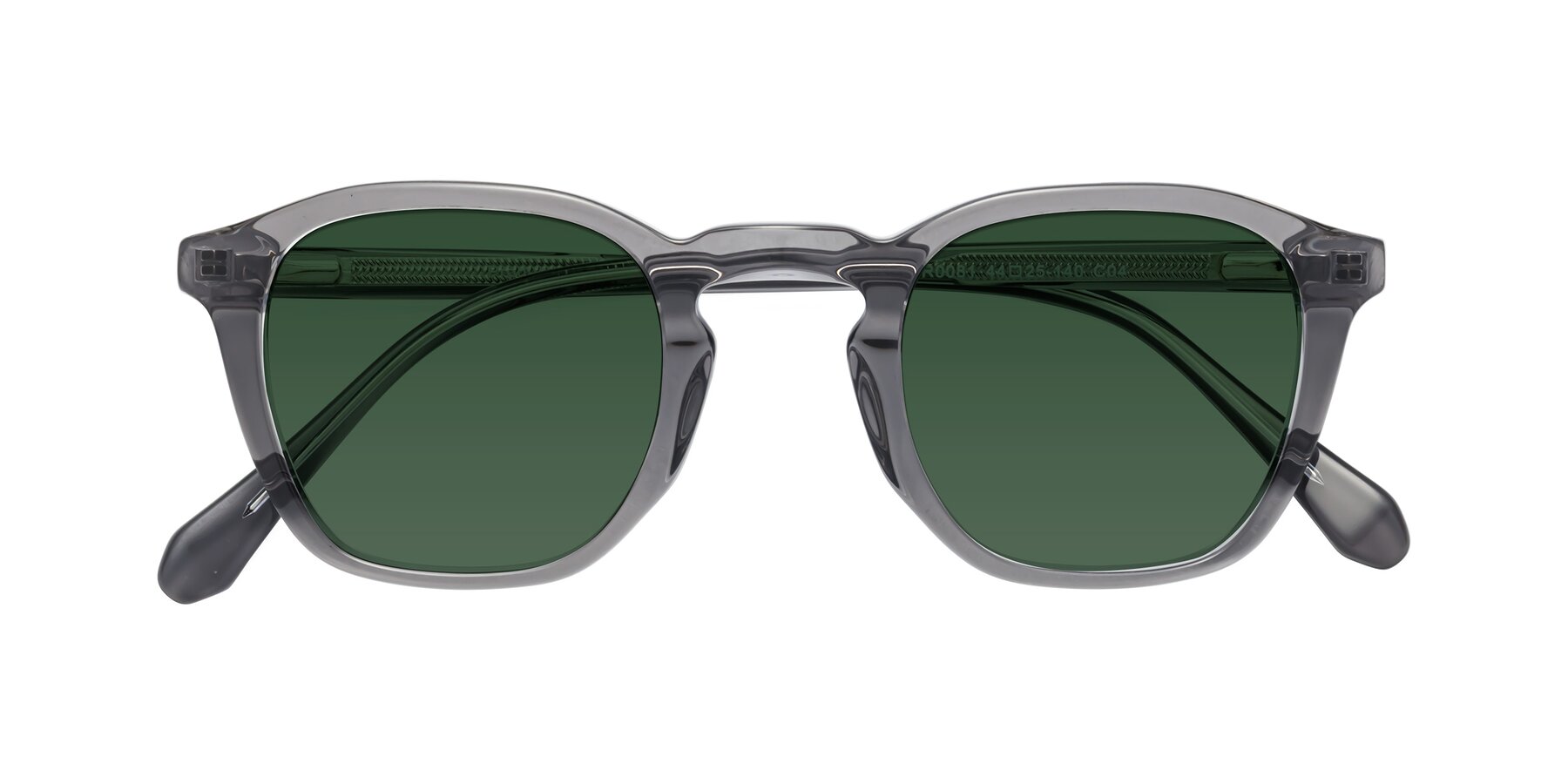 Folded Front of Producer in Transparent Gray with Green Tinted Lenses