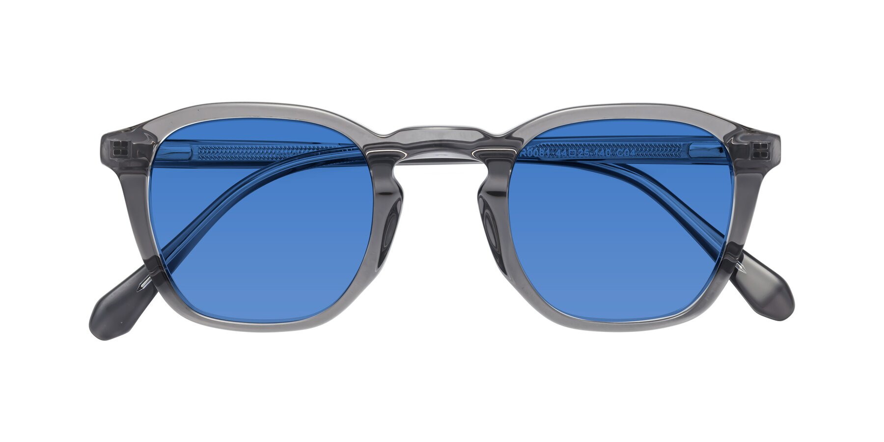 Folded Front of Producer in Transparent Gray with Blue Tinted Lenses