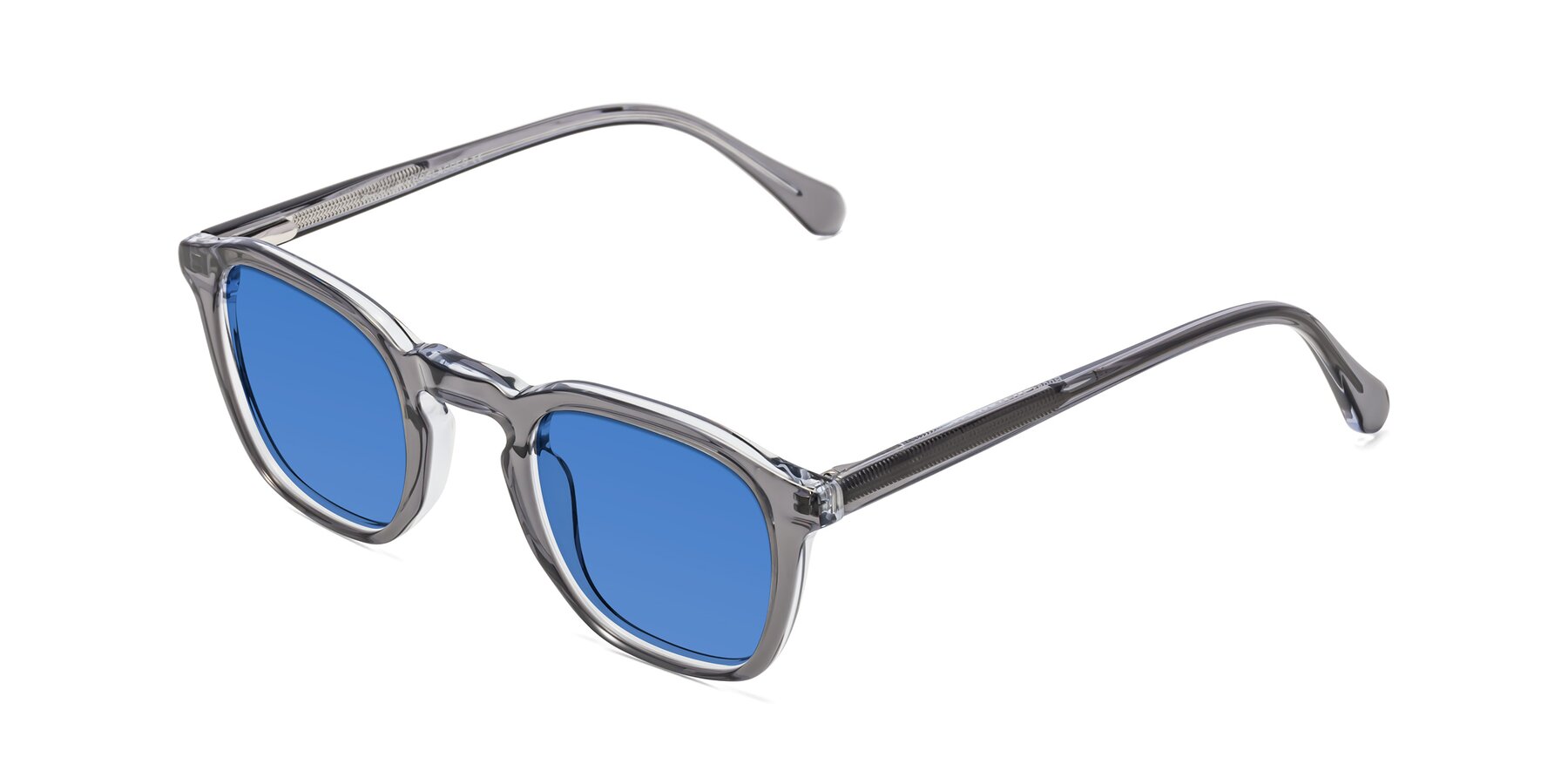 Angle of Producer in Transparent Gray with Blue Tinted Lenses