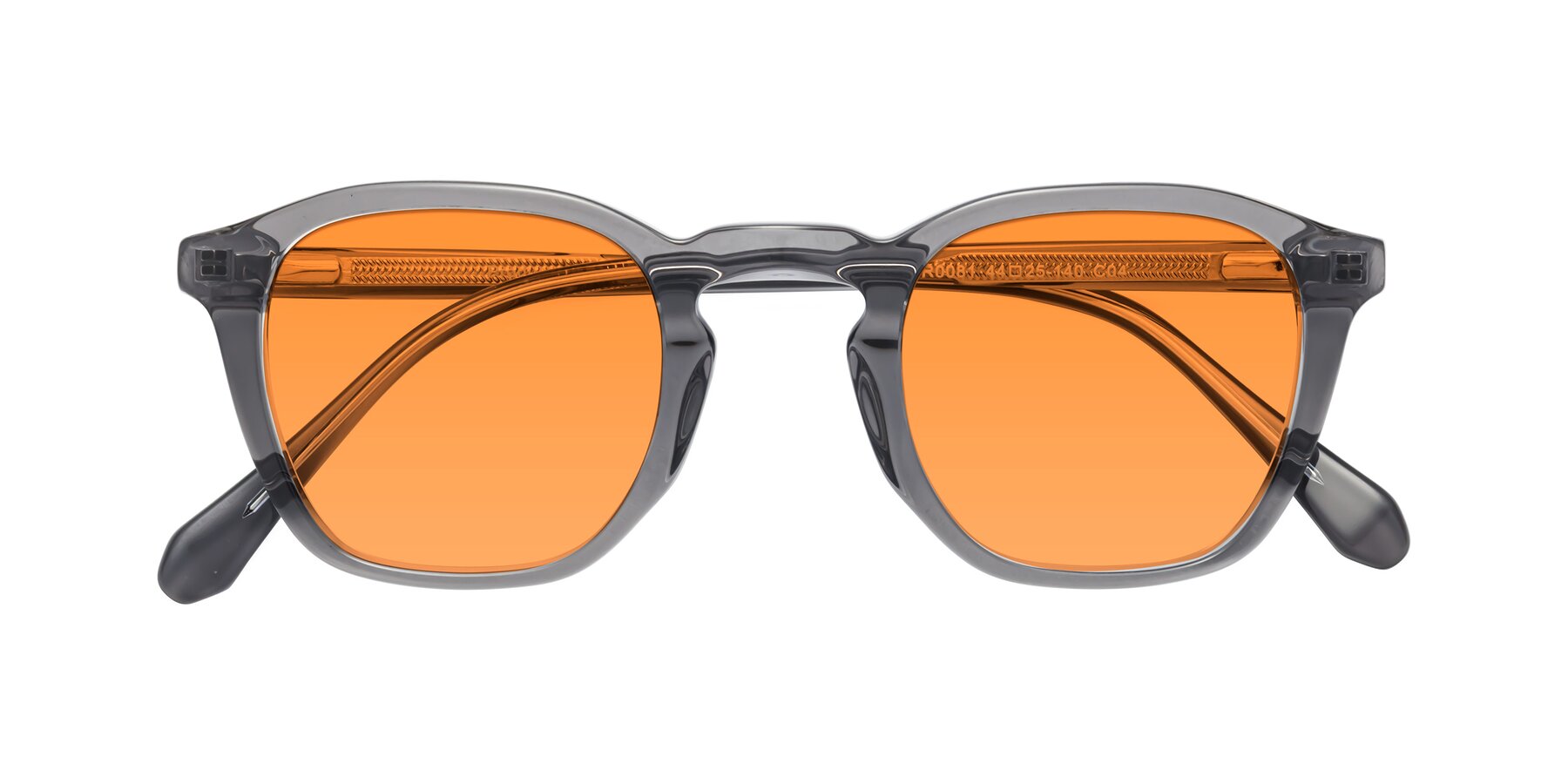 Folded Front of Producer in Transparent Gray with Orange Tinted Lenses