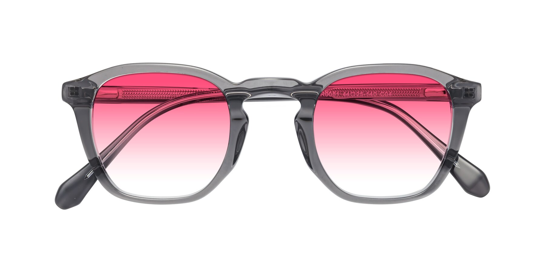 Folded Front of Producer in Transparent Gray with Pink Gradient Lenses