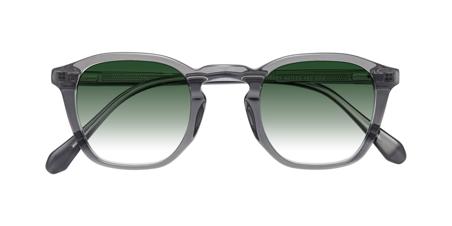 Folded Front of Producer in Transparent Gray with Green Gradient Lenses