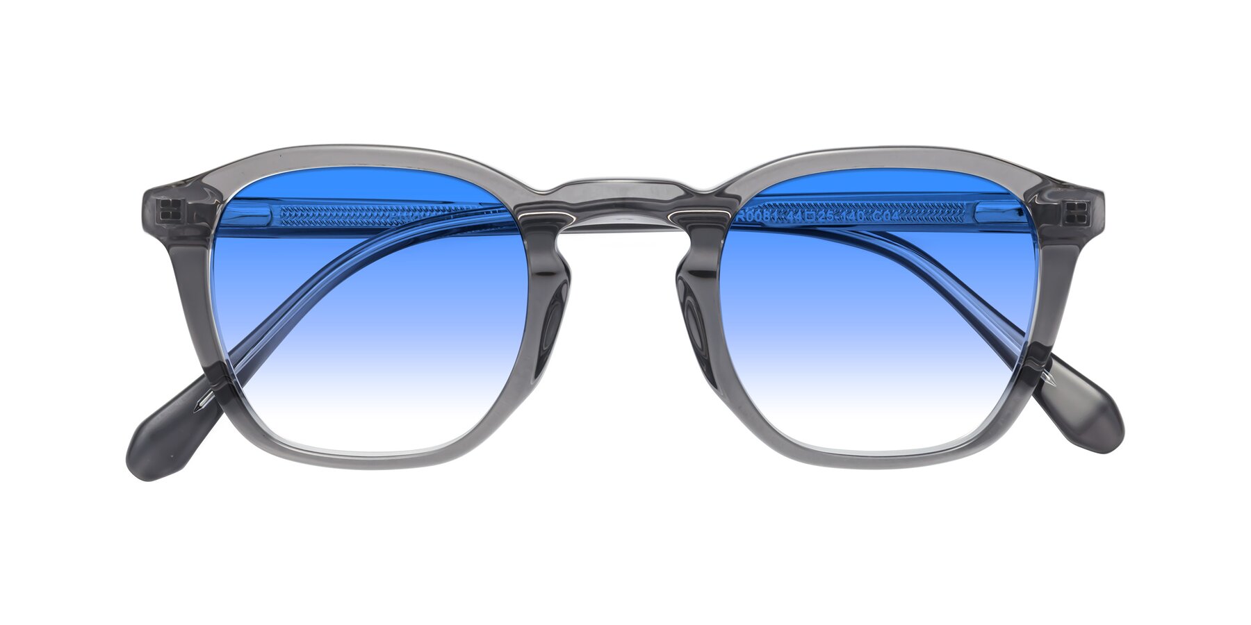 Folded Front of Producer in Transparent Gray with Blue Gradient Lenses