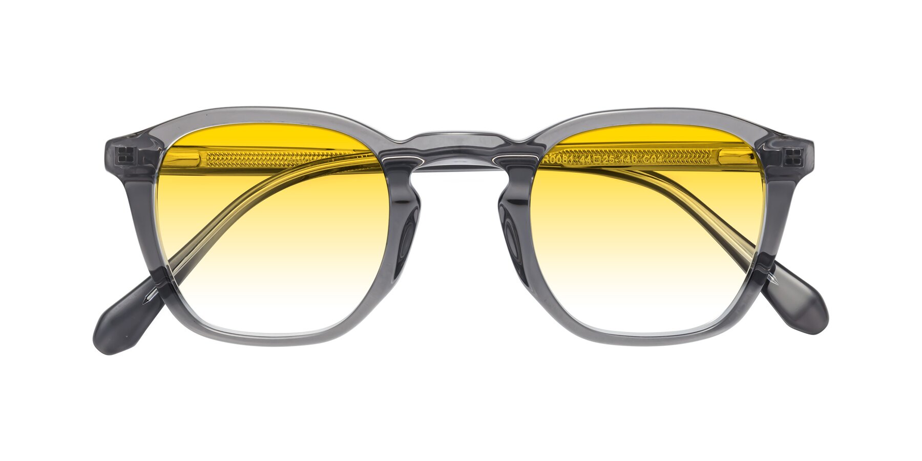 Folded Front of Producer in Transparent Gray with Yellow Gradient Lenses