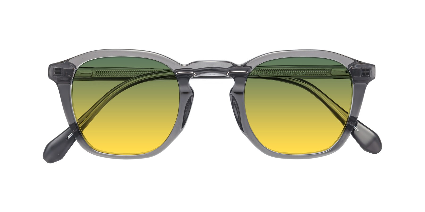 Folded Front of Producer in Transparent Gray with Green / Yellow Gradient Lenses