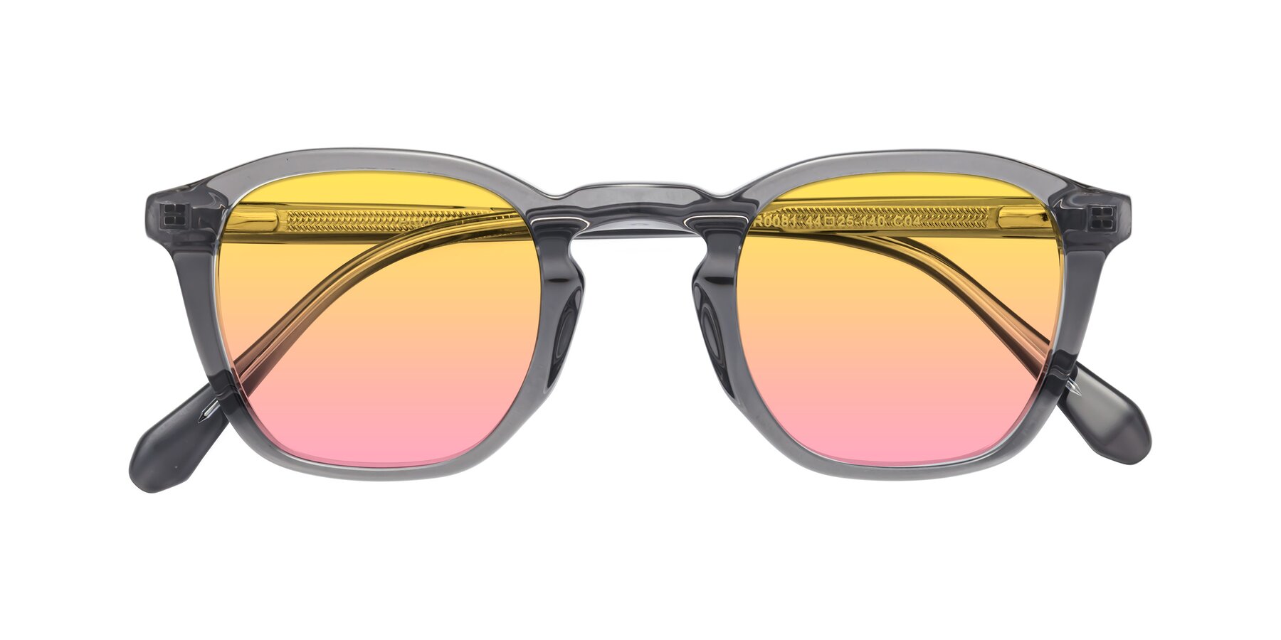 Folded Front of Producer in Transparent Gray with Yellow / Pink Gradient Lenses
